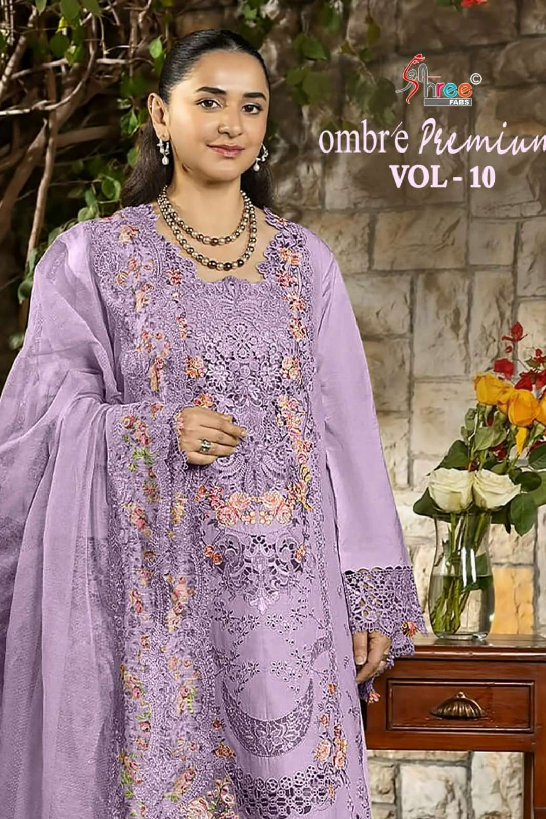 OMBRE PREMIUM VOL 10 pure cotton with self Embrodery work pakistani suit