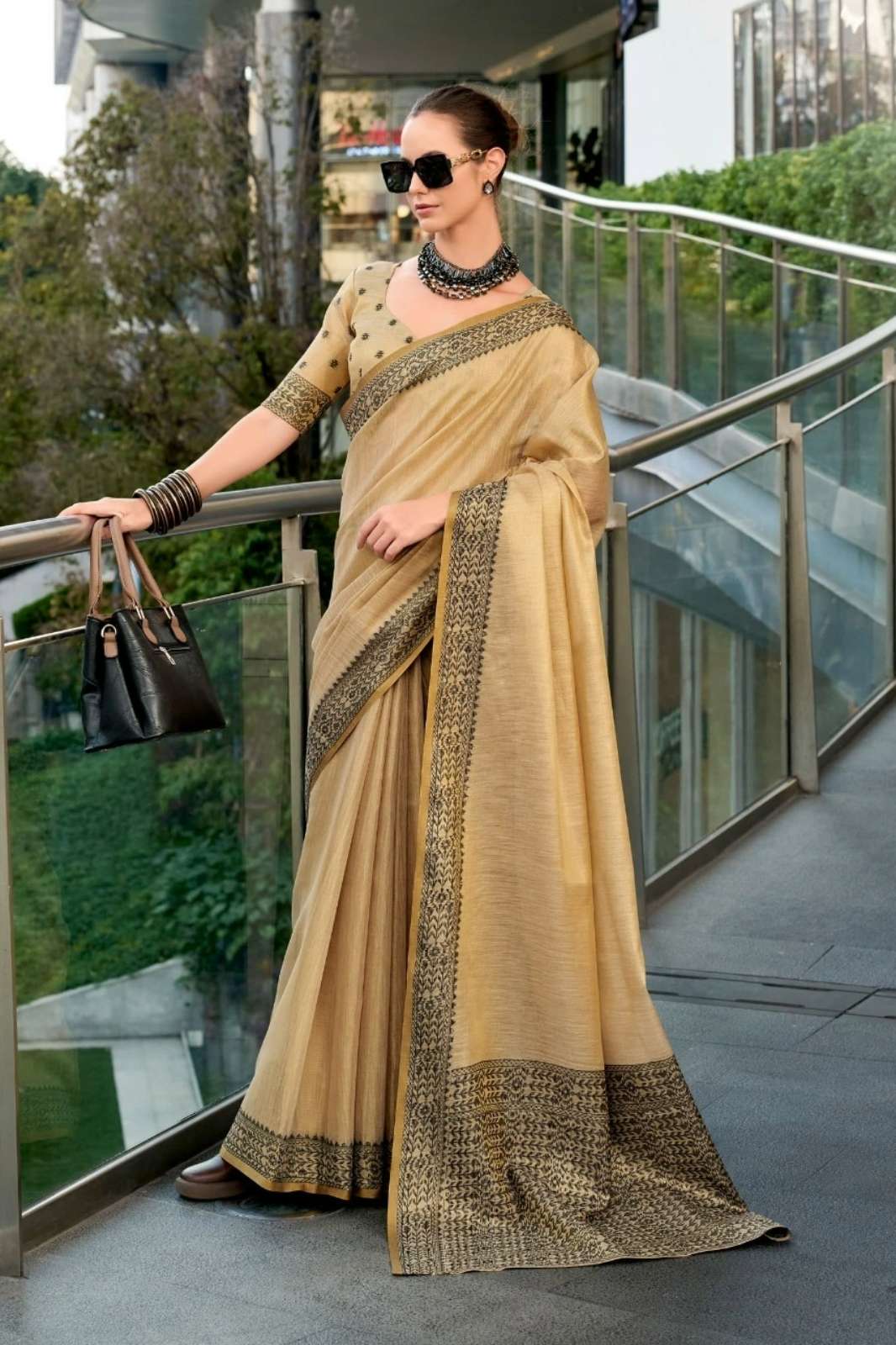 RAJPATH PRESENTS BLACK BERRYTISSUE LINEN SAREE COLLECTION
