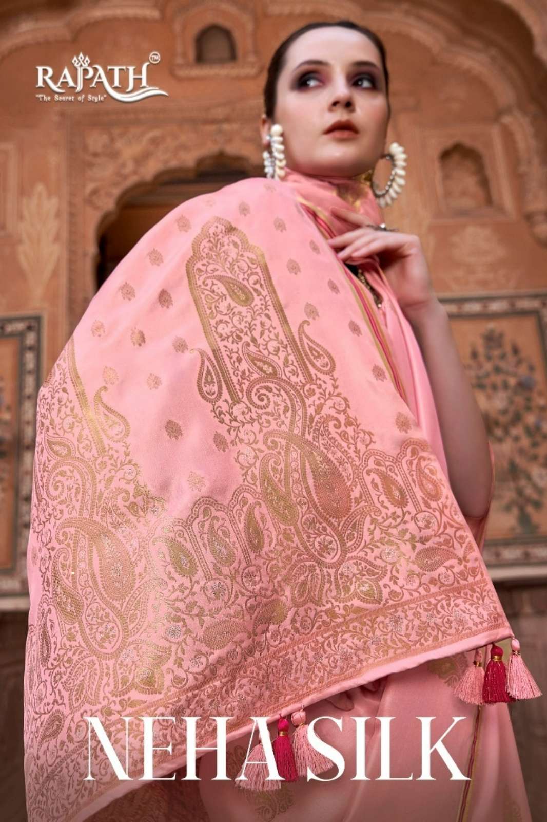 RAJPATH PRESENTS NEHA SILK STUNNING SATIN SILK FABRIC SAREE WITH ZARI WEAVING 