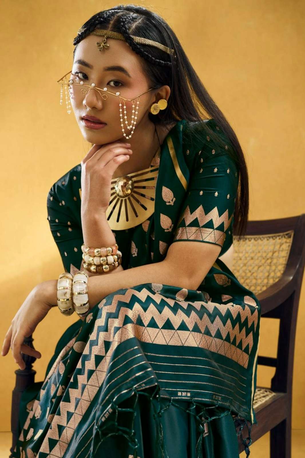 Rajtex Kanthkala Pearl Pure Satin Handloom Weaving Work Suit 