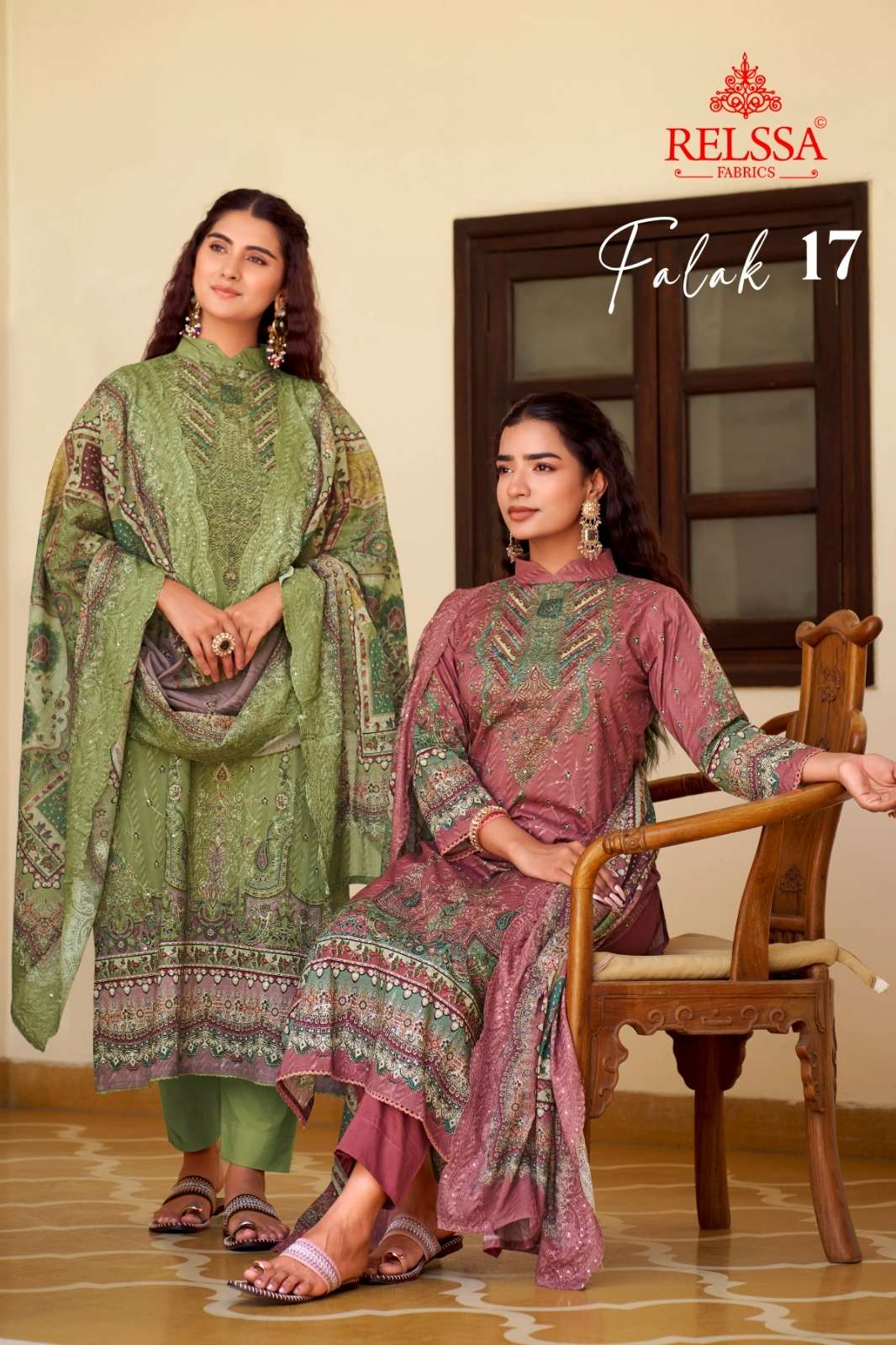 Relssa FALAK 17 Superior Cotton Digital Print & Embroidered Suit