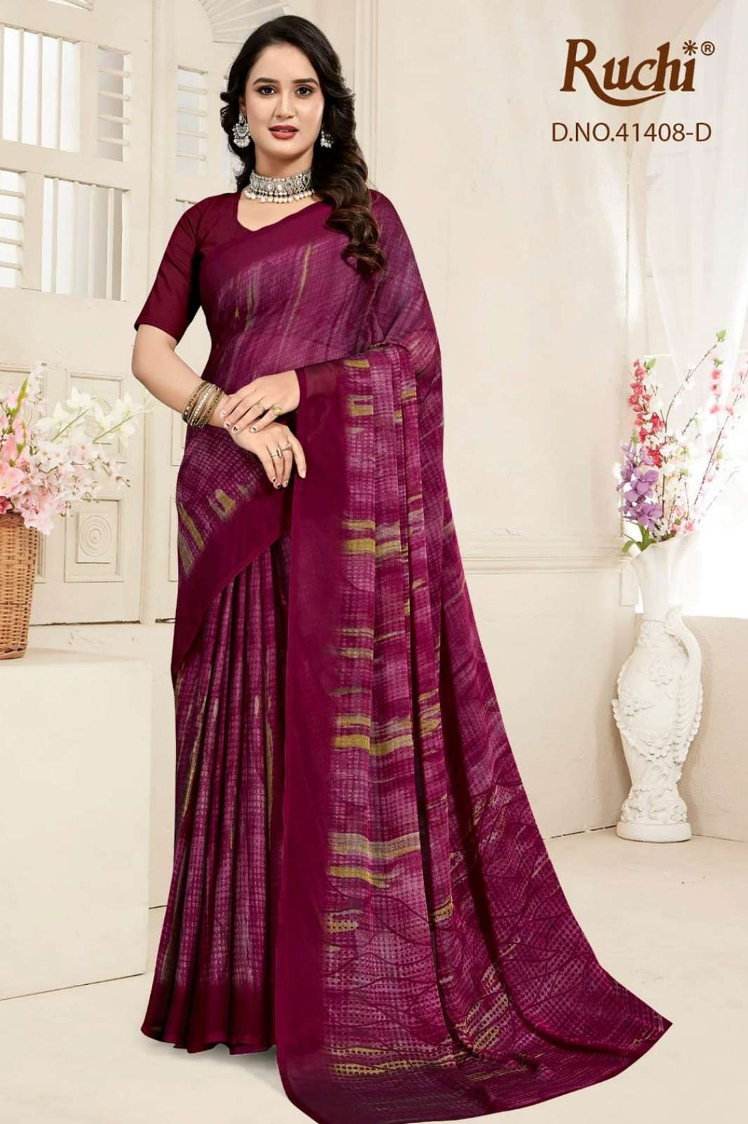 RUCHI Kajal Chiffon Presents Printed Chiffon sarees Collection
