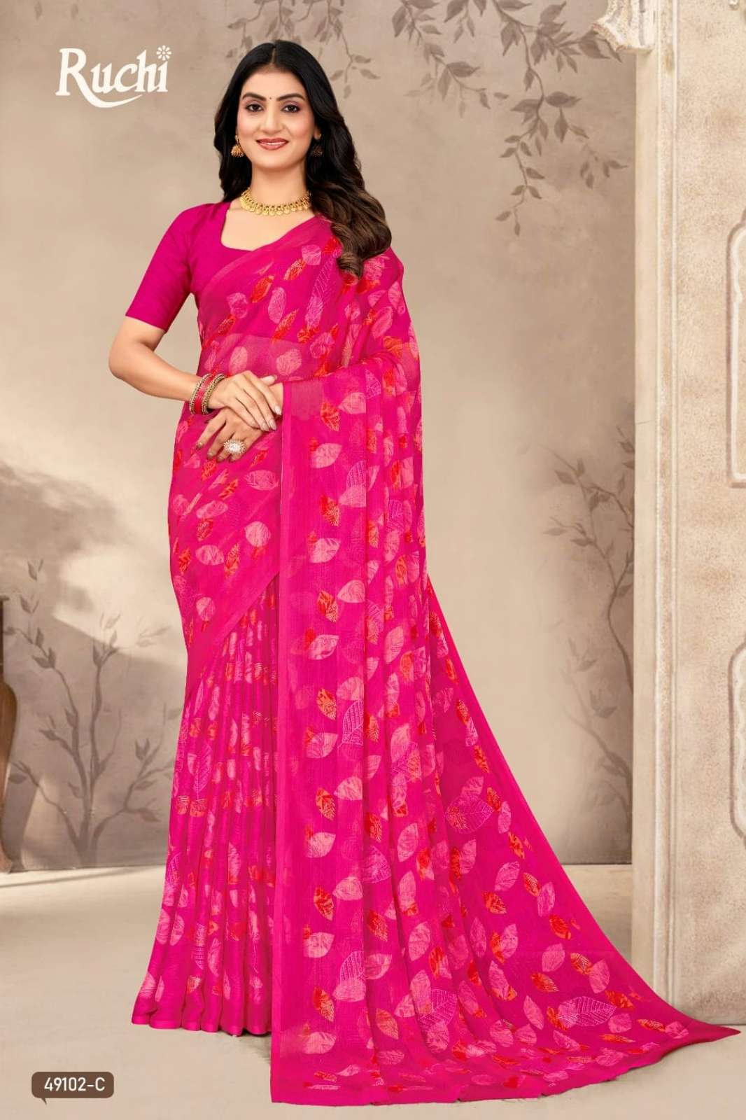 RUCHI Super Star Chiffon Presents Printed Chiffon sarees Collection