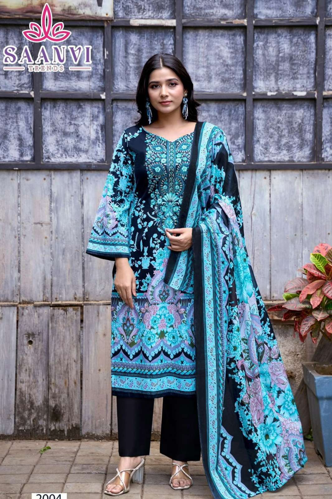 SAANVI TRENDS NUSRAT VOL 2 PURE COTTON PRINT & EMBROIDERED PAKISTANI SUIT