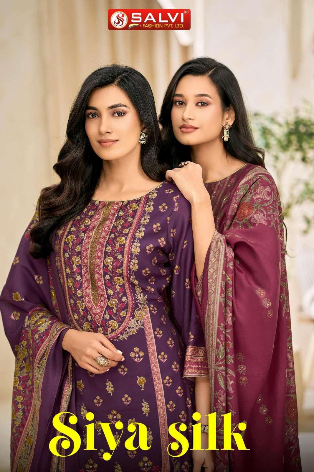 SALVI FASHION SIYA SILK MODAL SILK FOIL PRINT & HAND WORK SUIT