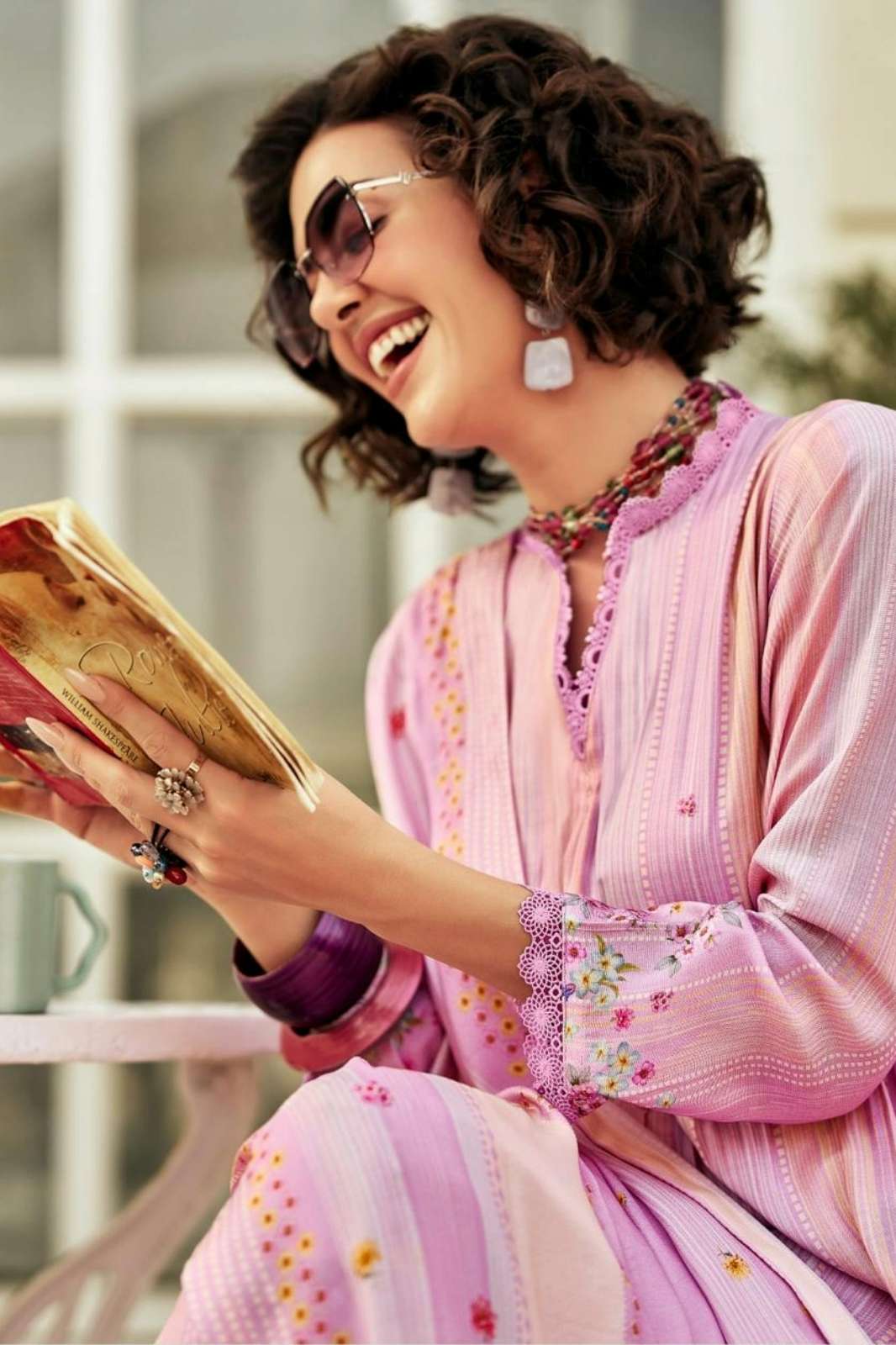 SANAZ FIZZA VISCOSE MUSLIN DIGITAL PRINT & EMBROIDERY WORK SUIT