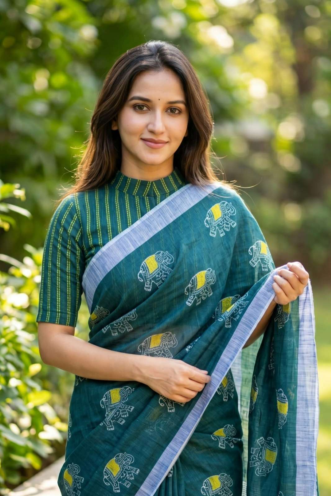 Shri Balaji Emporium 22245 Plain Linen Digital Printed sarees collection