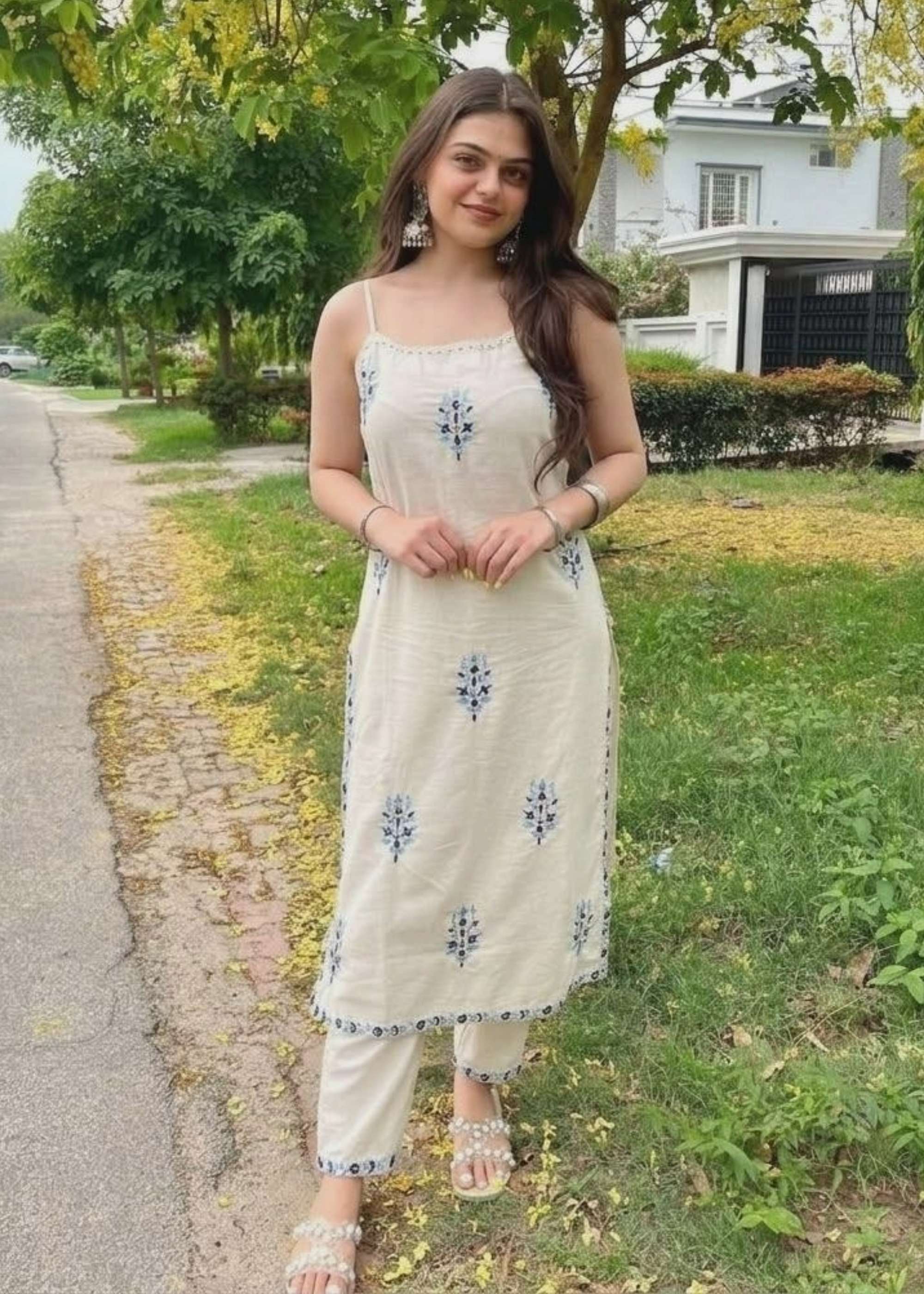 Shri Balaji Emporium 22366 Ready to wear Pure Cotton With Kurti with Embroidery Moti Work 