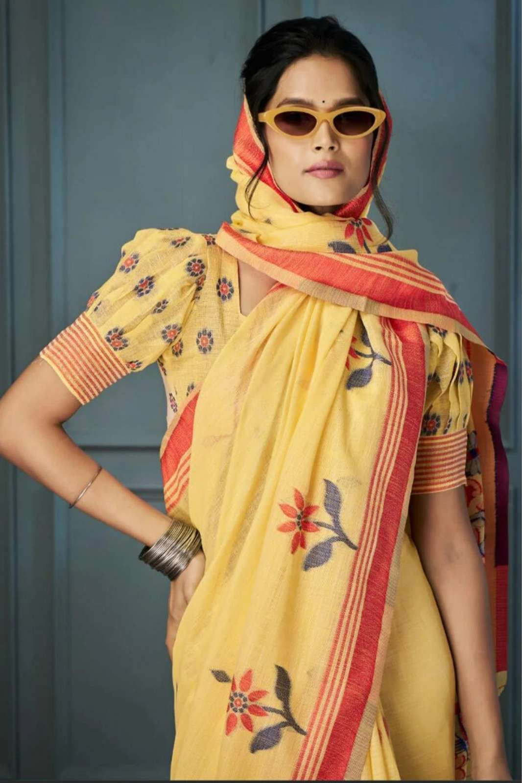 Shri Balaji Emporium 22368 BELLE VOL 02 Plain Linen Digital Print Saree