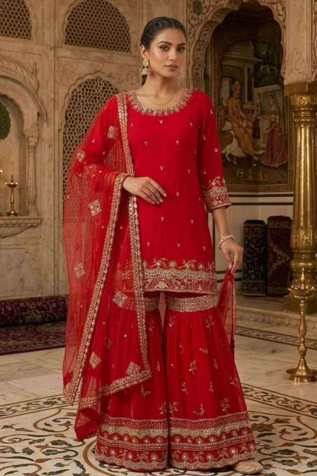 Shri Balaji Emporium 22387 Ready to Wear Heavy Faux Georgette Sequence Embroidery Work Suit