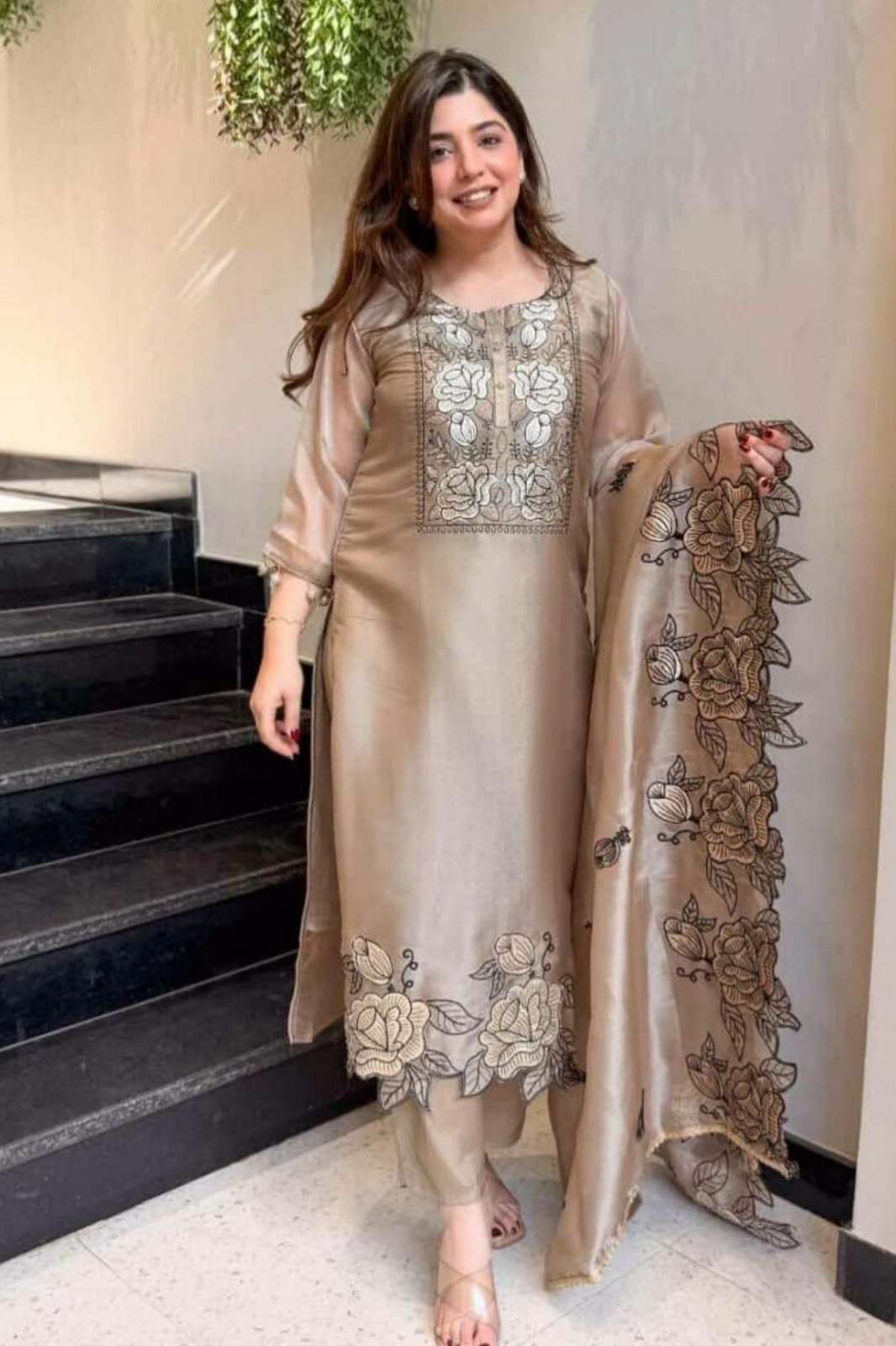Shri Balaji Emporium 22388  Premium Fabric ready to wear Suit with Thread work With Fancy Lace