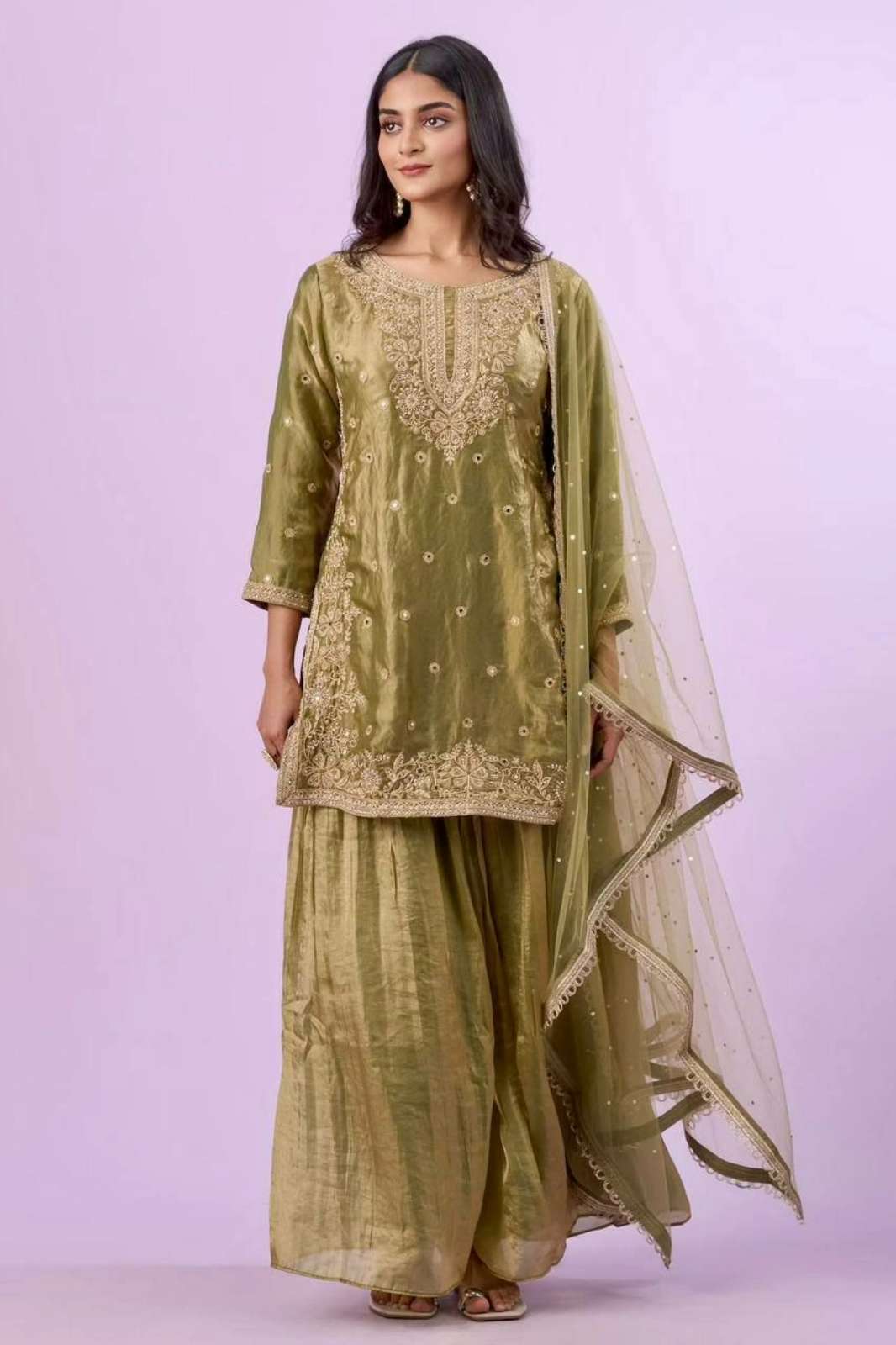 Shri Balaji Emporium 22389 Fandy Silk Fabric ready to wear Suit with Embroidery Sequence And Daimond Work