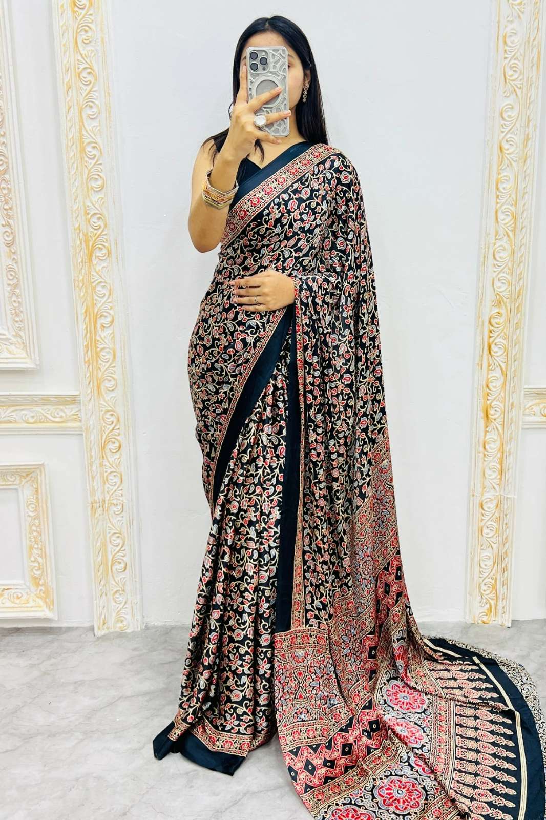 Shri Balaji Emporium 22391 Original Japan Satin Silk Printed Saree