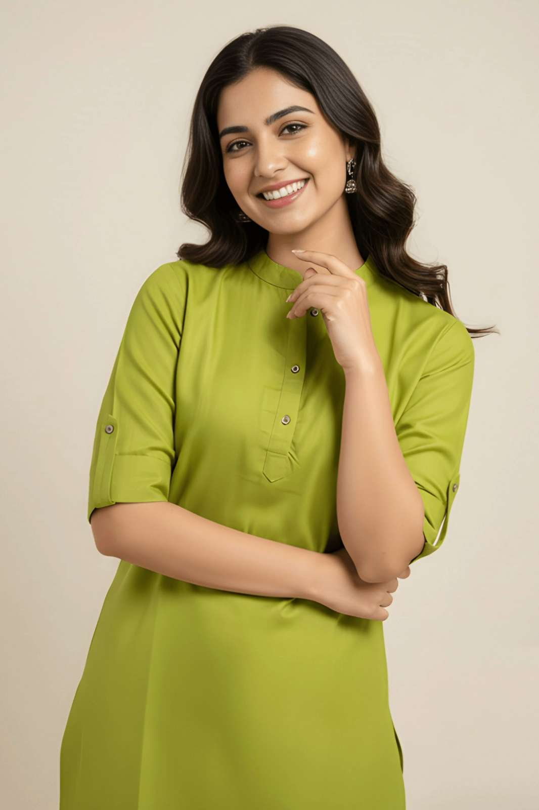 Shri Balaji Emporium 22468 Ready To Wear Cotton Blend Solid Kurti