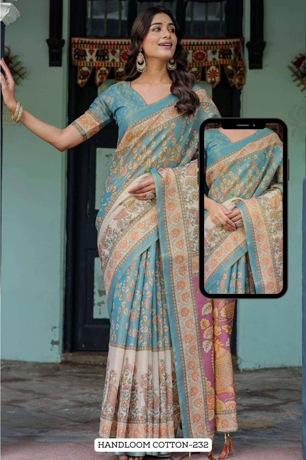 Shri Balaji Emporium 22549 HANDLOOM COTTON SAREE COTTON