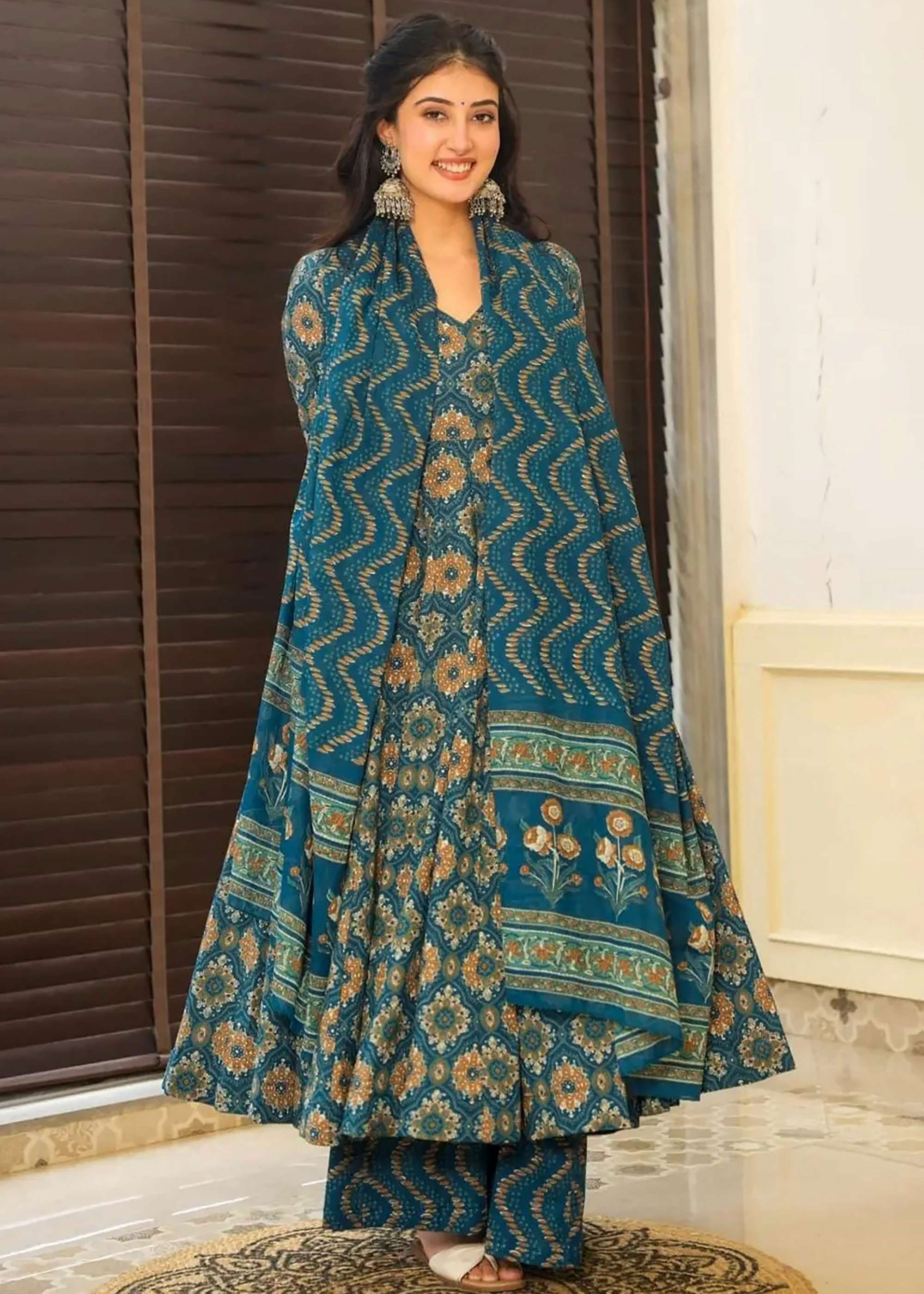 Shri Balaji Emporium 22651 READY TO WEAR MUSLIN DESIGNER DIGITAL PRINTED ANARKALI SUIT 