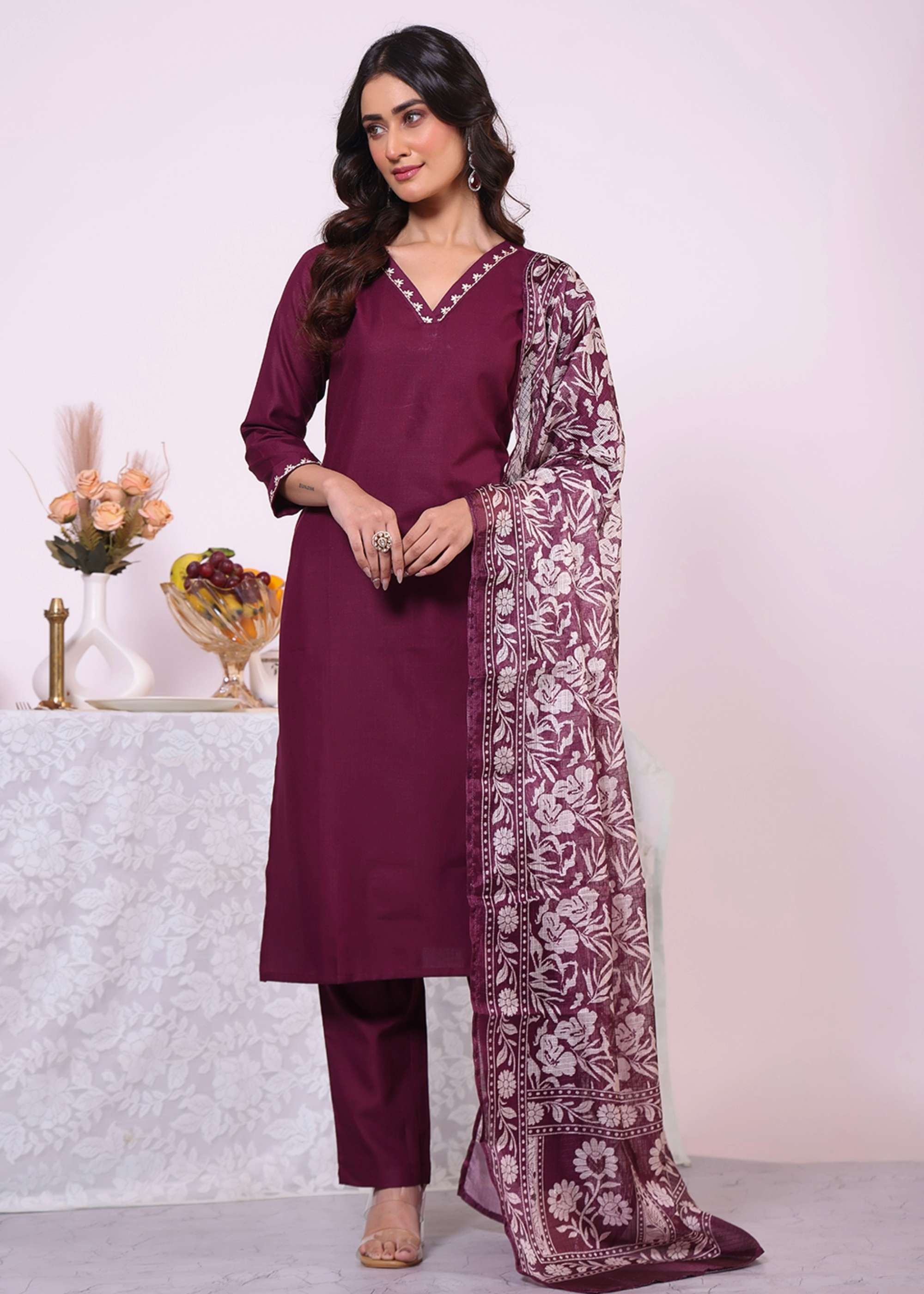 Shri Balaji Emporium 22656 READY TO WEAR POLY SILK DESIGNER EMBROIDERY WOVEN WORK SUIT 
