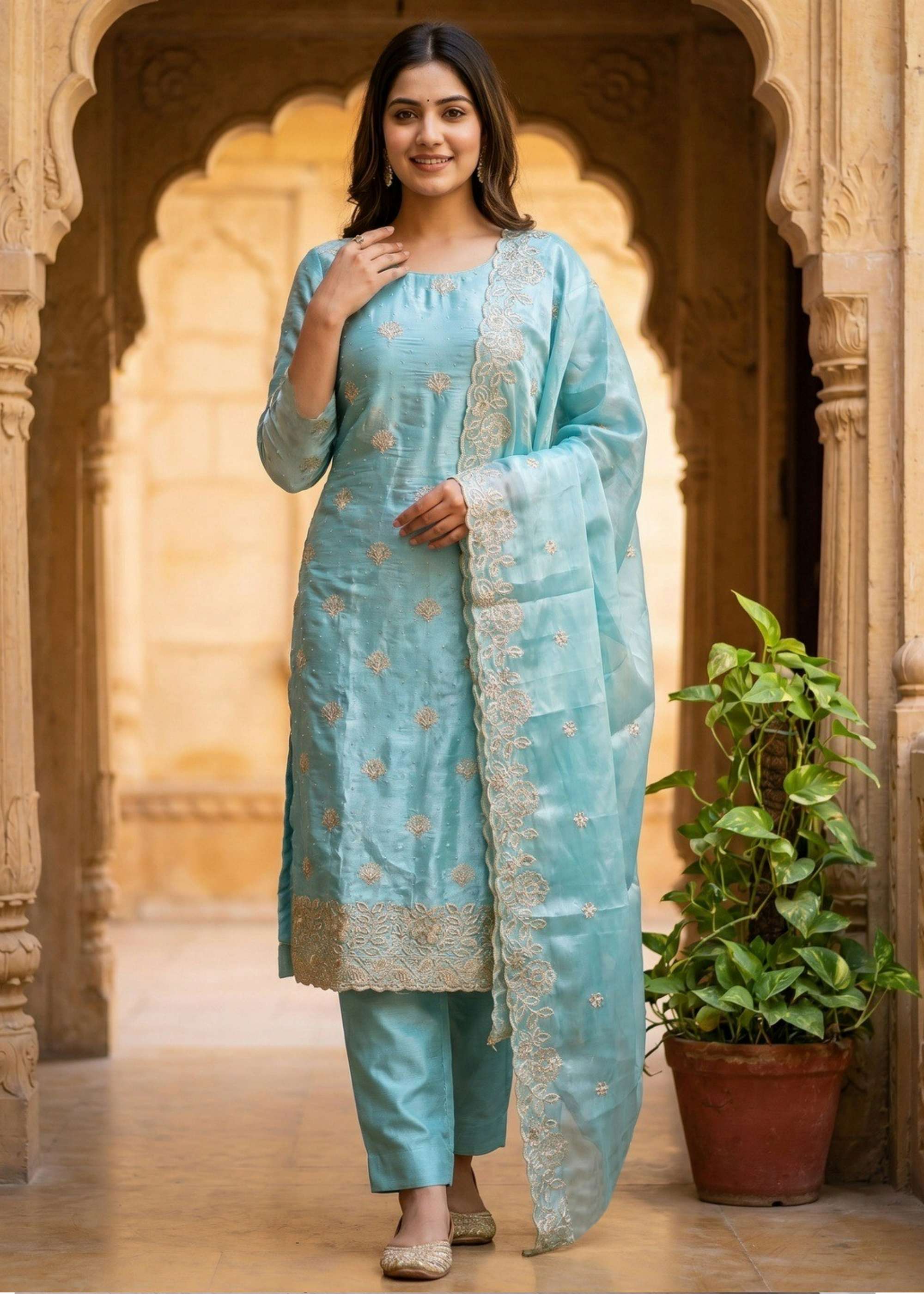 Shri Balaji Emporium 22665 READY TO WEAR JIMMY CHU EMBROIDERY WORK SUIT 