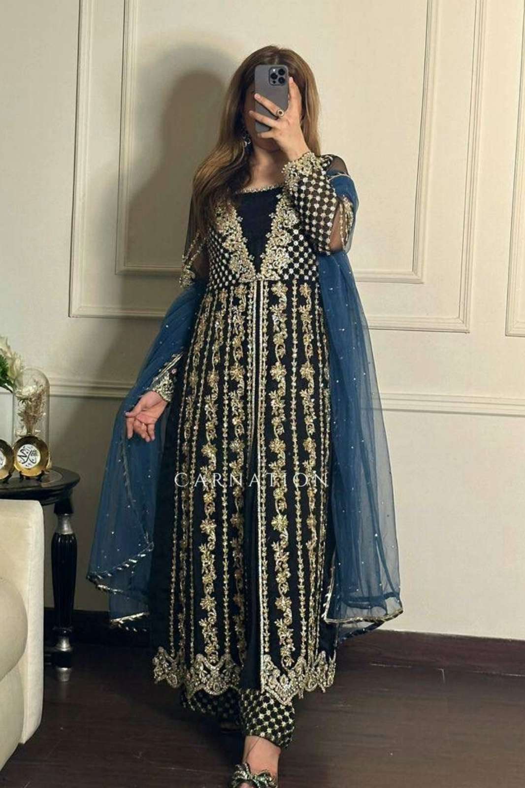 Shri Balaji Emporium 22677 HEAVY GEORGETTE WITH SEQUENCE EMBROIDERY WORK & CUT WORK LONG SUIT 