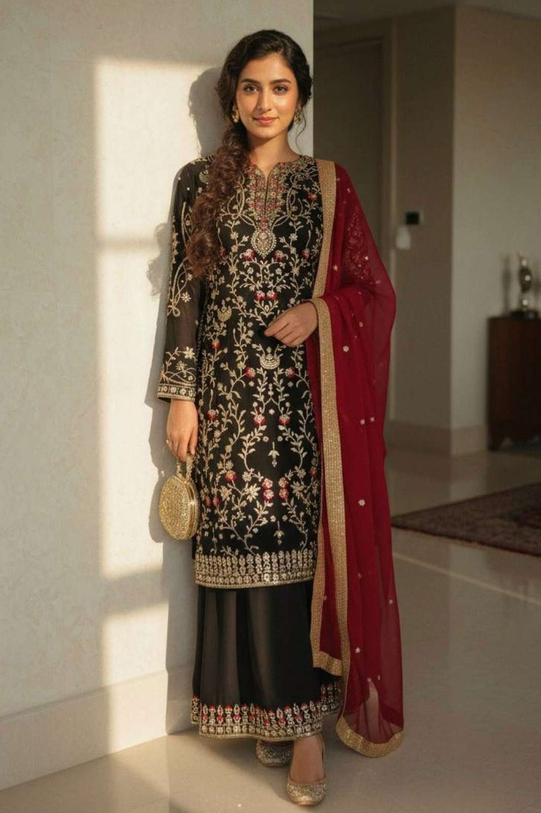 Shri Balaji Emporium 22678 HEAVY GEORGETTE WITH SEQUENCE AND ZARI EMBROIDERY WITH PEARL WORK SUIT
