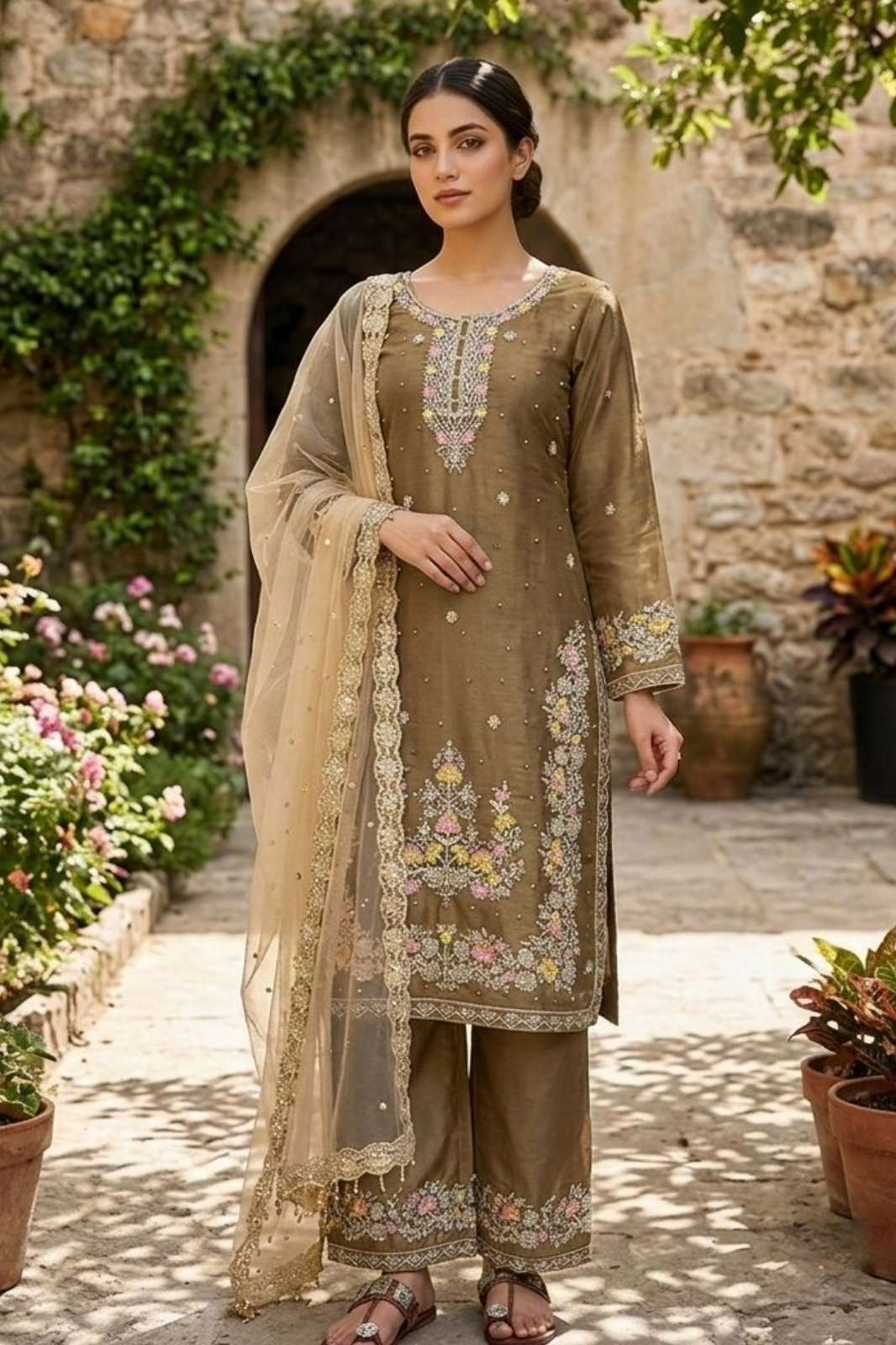 Shri Balaji Emporium 22693 RAYON COTTON HEAVY  EMBROIDERY AND SEQUINS WORK SUIT 