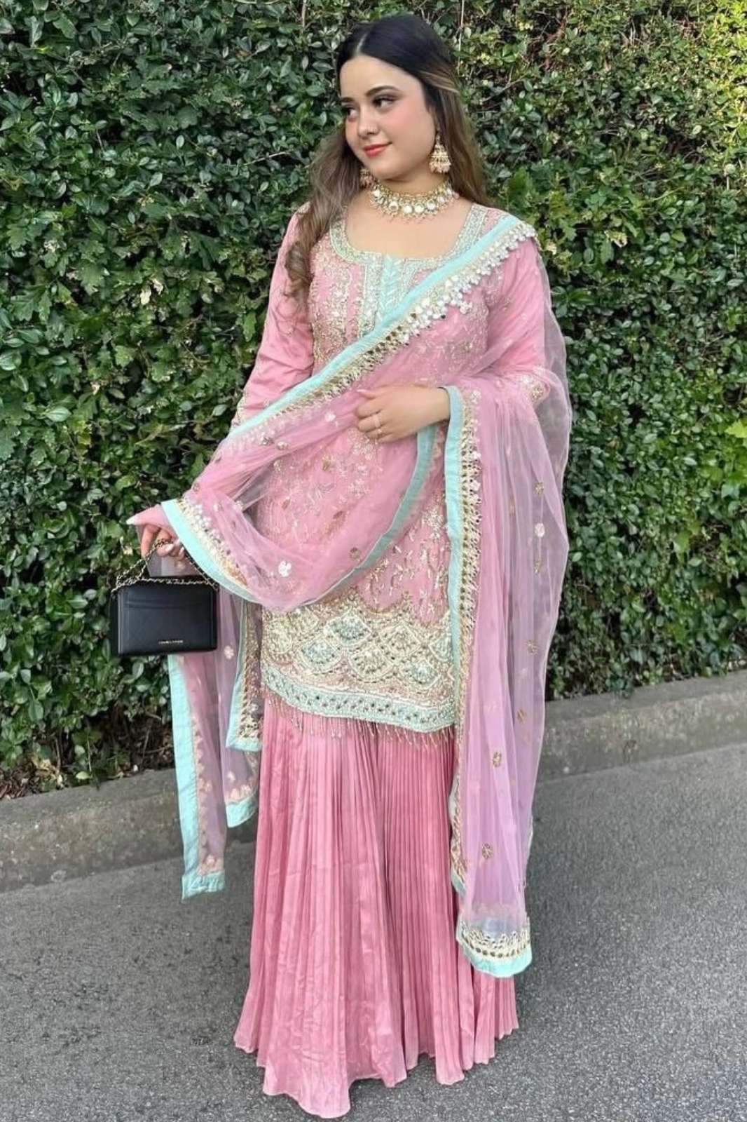 Shri Balaji Emporium 22753 Ready to wear Pure Chinon Silk Sequins & Zari Embroidery Work Suit