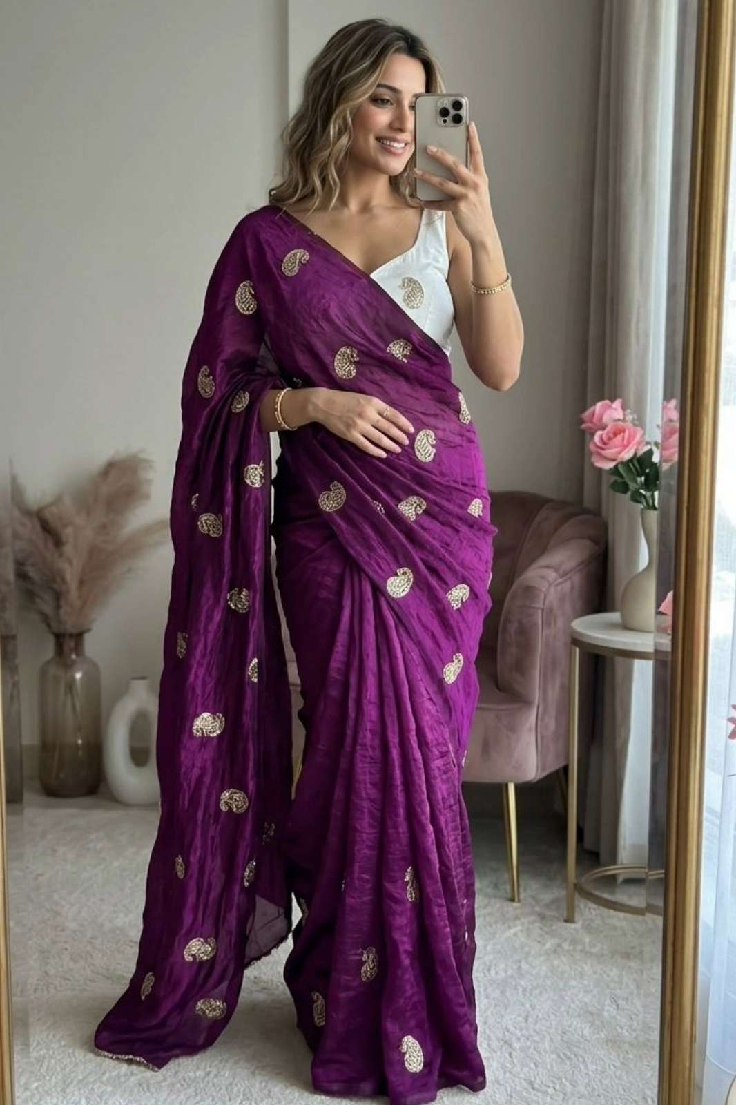 Shri Balaji Emporium 23128 Fendy Satin Saree with Sequence & Embroidery Work