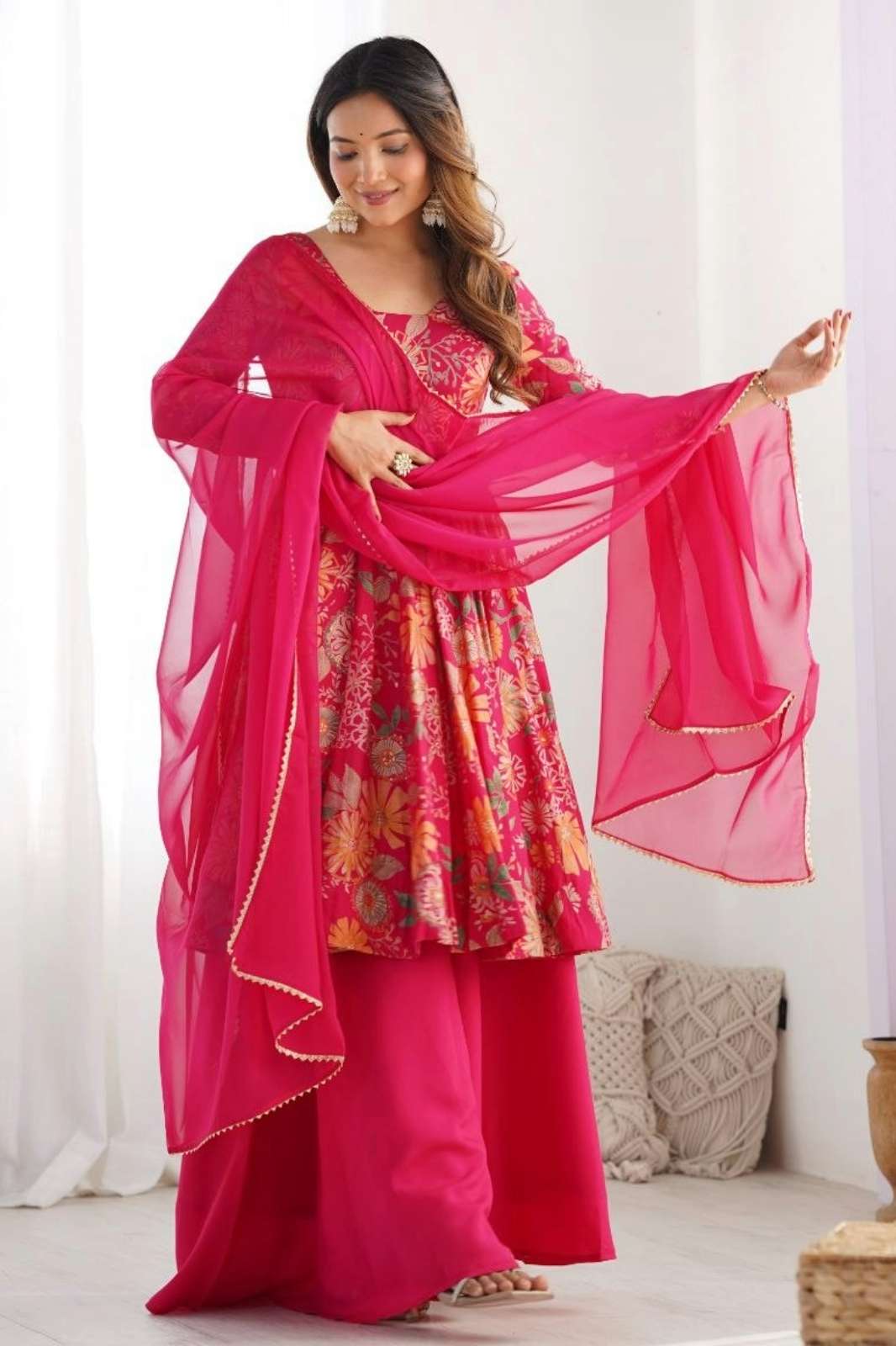 Shri Balaji Emporium 26063 Ready to Wear Franch Crape Mirrore & Embroidery Work Suit 