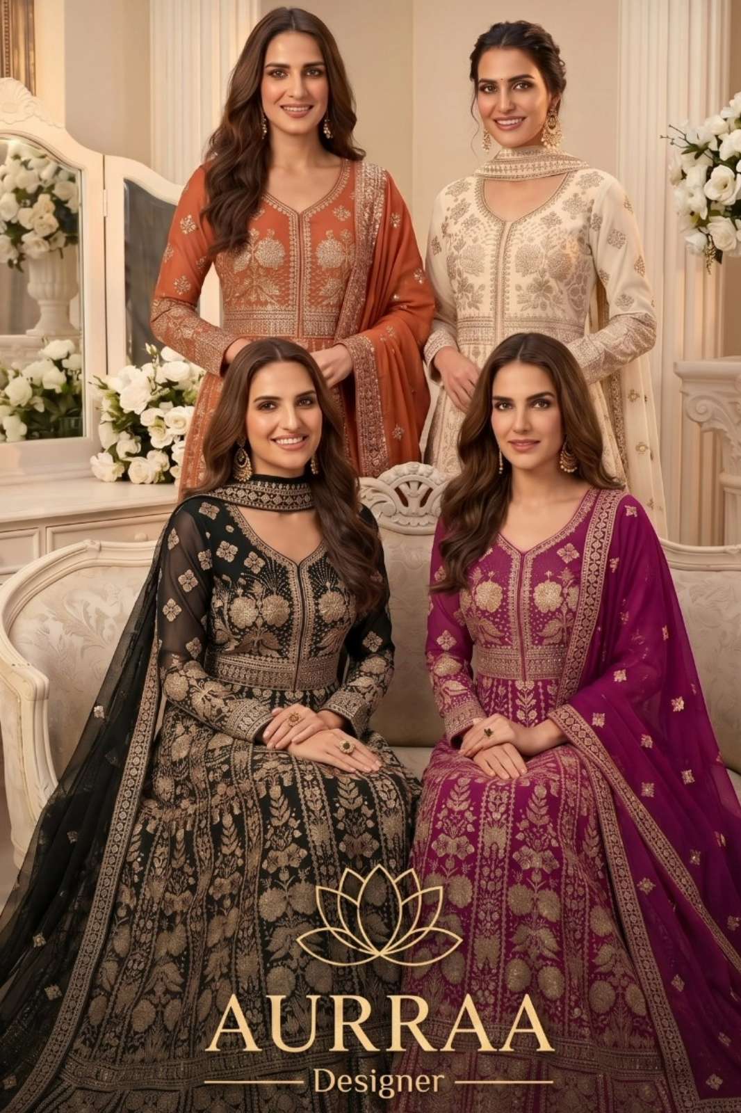 Shri Balaji Emporium AAHIRA Ready to Wear Georgette Embroidery Work Gown 