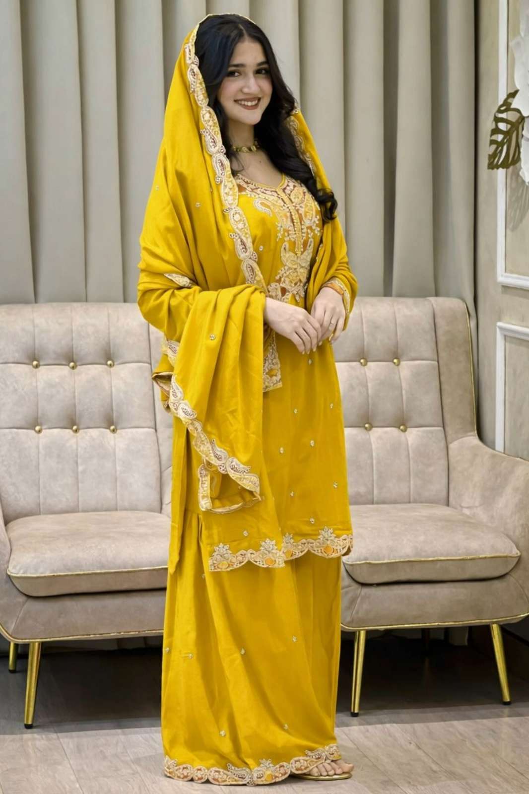 Shri Balaji Emporium AC 7097 Ready to wear Chinon Silk Sequins & Embroidery Work Suit