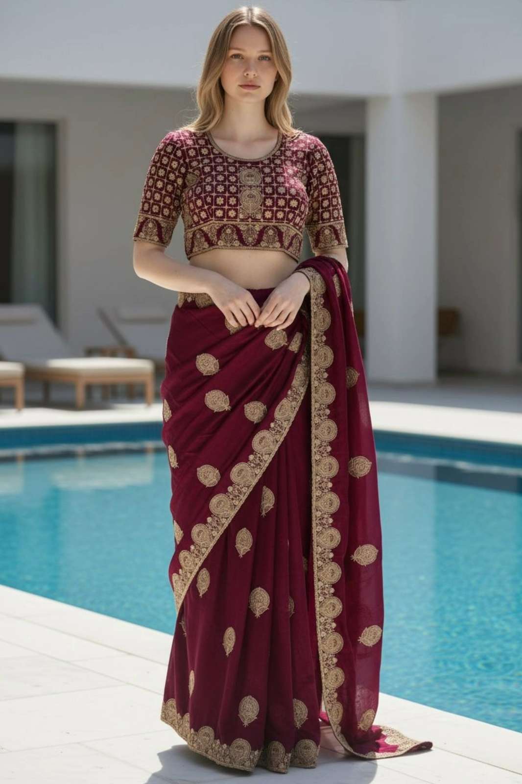Shri Balaji Emporium BT 442 Fandy Satin Silk Embroidery & Threads Zari Work Saree