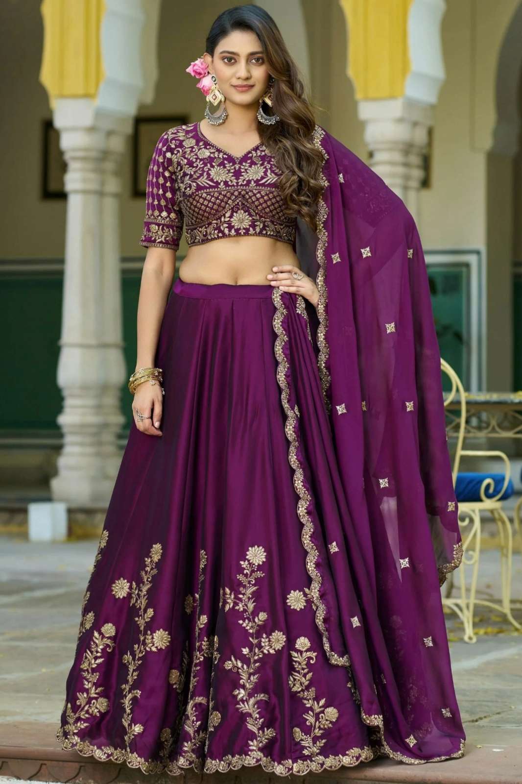 Shri Balaji Emporium DRS219 Rangoli silk Sequins and Thread Embroidery Work Lehenga