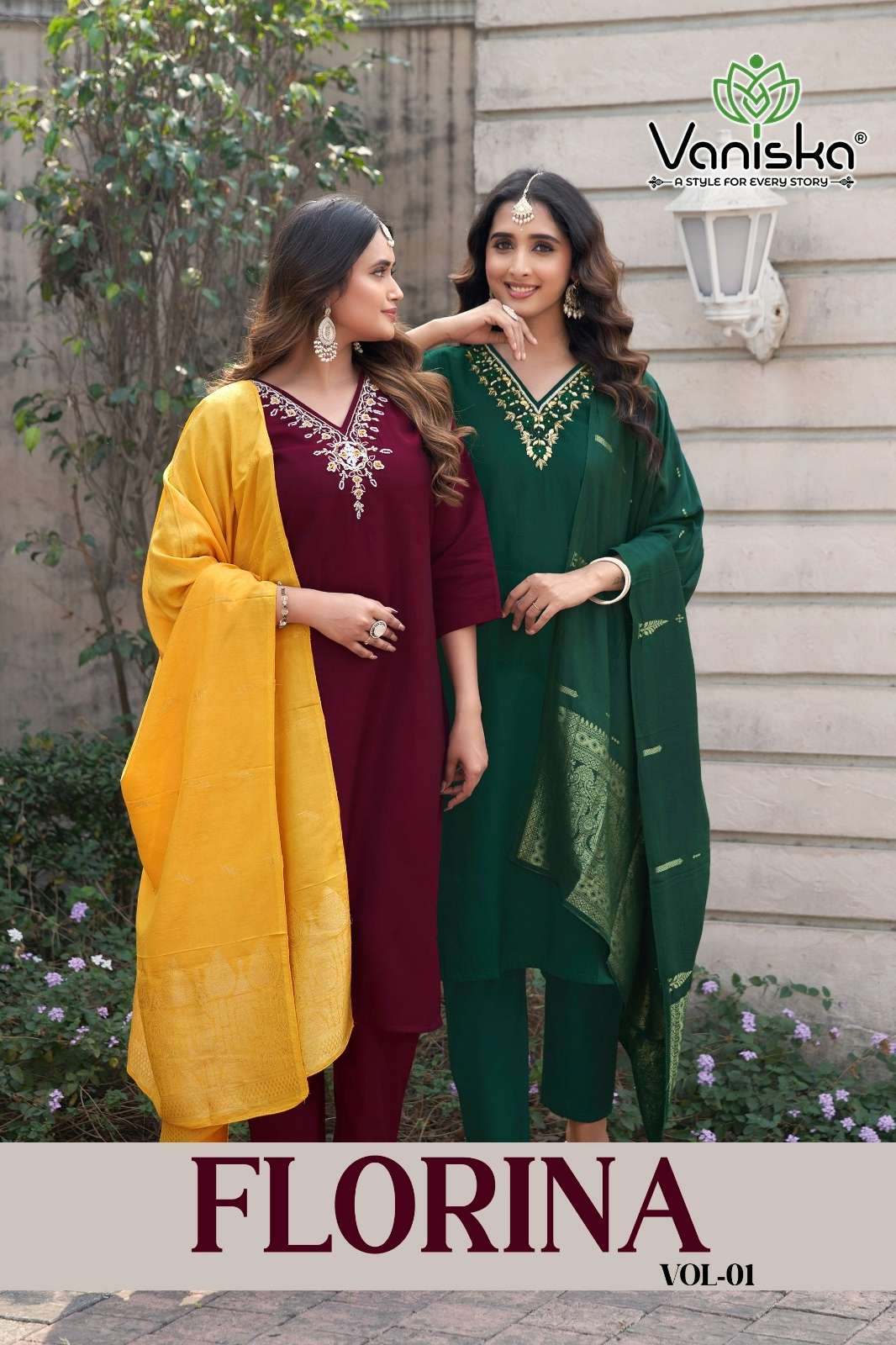 Shri Balaji Emporium FIORINA VOL 1 Roman Silk suit with Heavy Khatli  Work