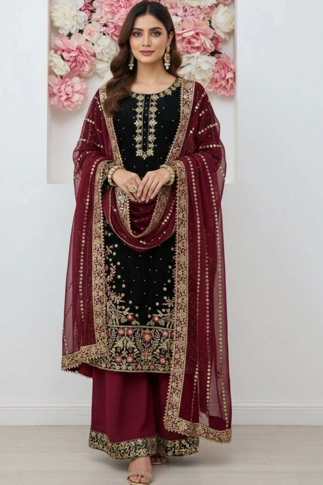 Shri Balaji Emporium HK 23082 Ready To Wear Fendy Silk Embroidery & Sequence Work Suit 