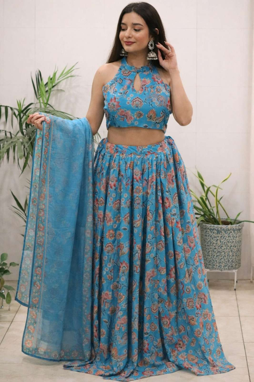 Shri Balaji Emporium KR 117 Presents Pure organza fabric Beautifully printed lehenga