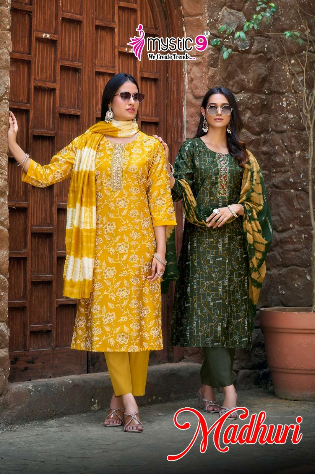 Shri Balaji Emporium  MADHURI 1️ PREMIUM VERTICAN FOIL PRINT WITH SLEEVES LOCK & EMBROIDERY WORK SUIT