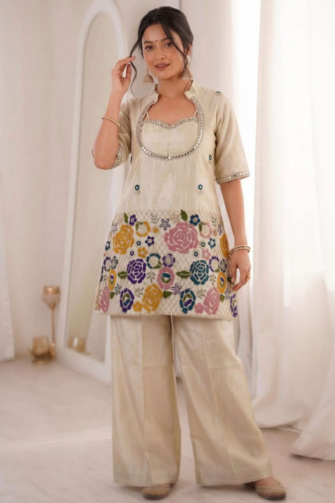Shri Balaji Emporium PC 23118 Ready to Wear Tissue Shimmer Silk Embroidered & Sequence Work Suit