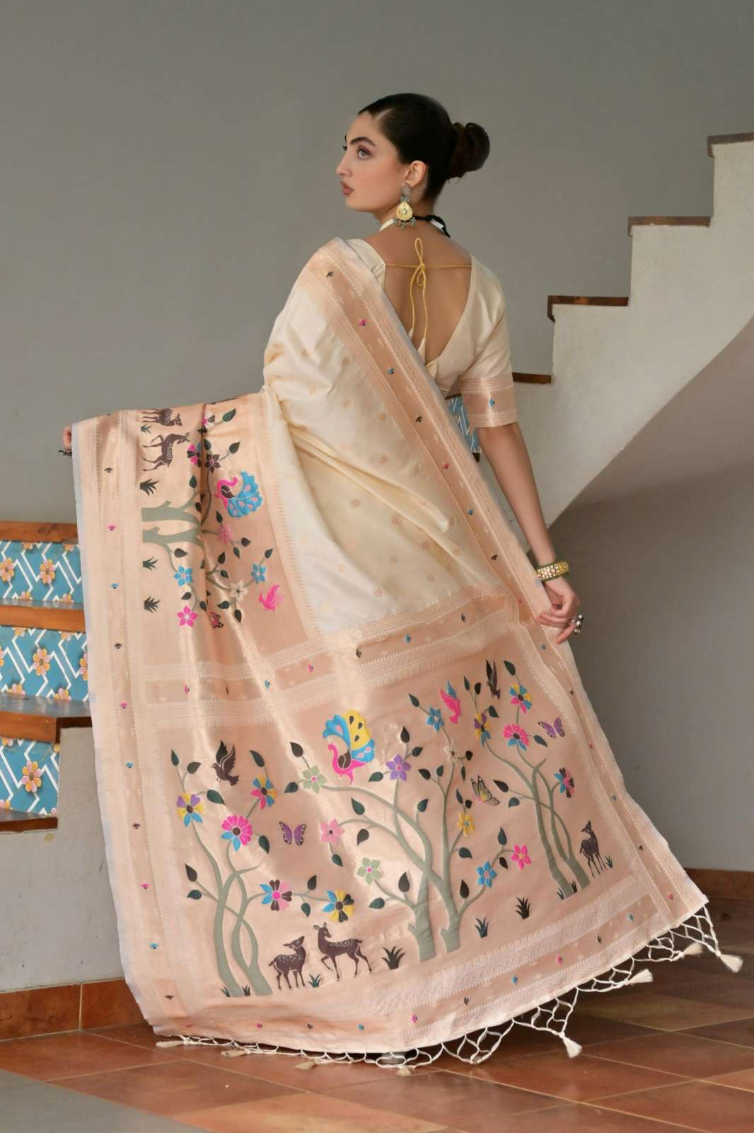 Shri Balaji Emporium PC AADHYA BANARASI SILK PAITHANI DESIGNER WORK SAREE