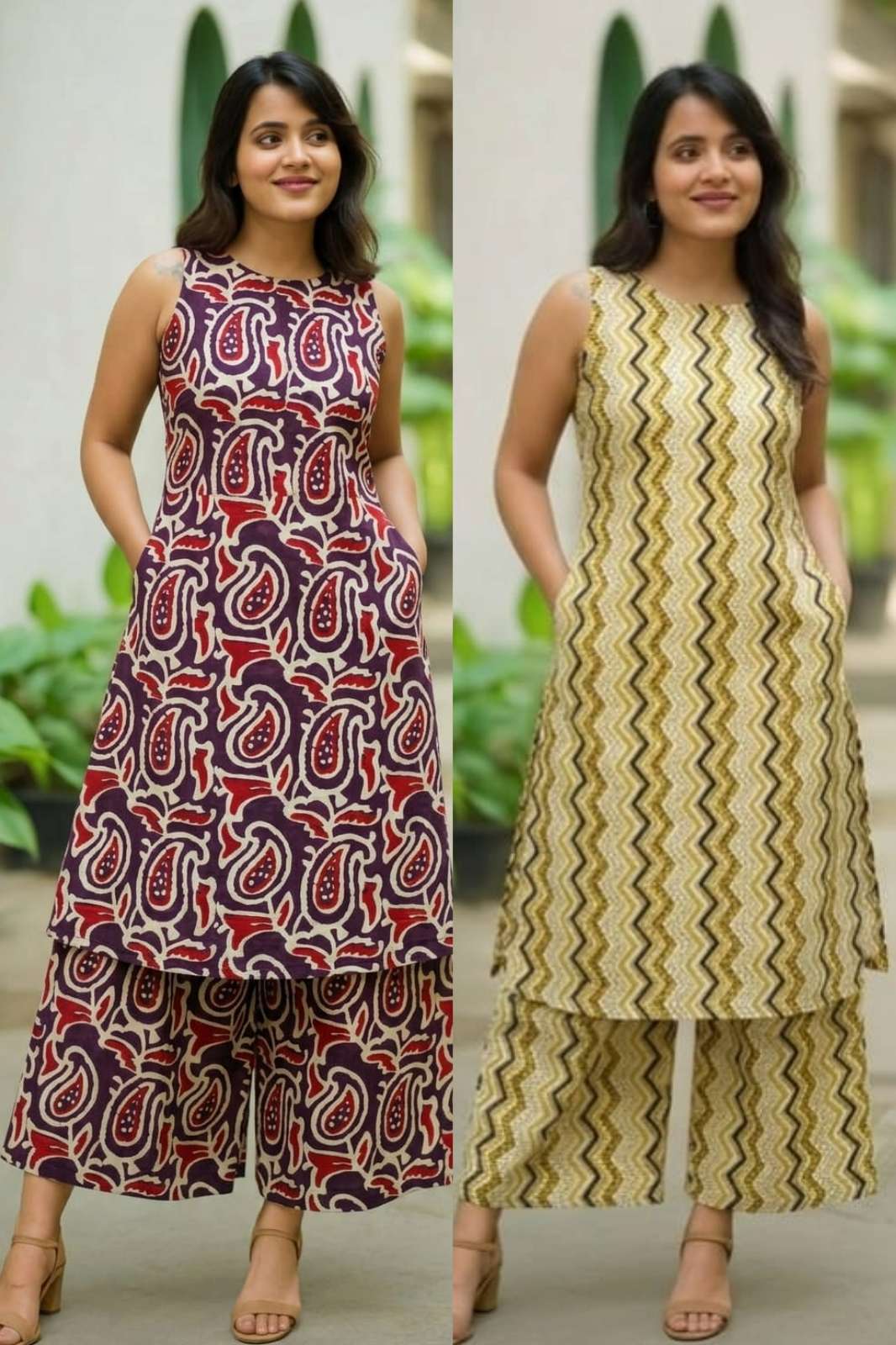 Shri Balaji Emporium RF 23086 Hand Block Printed Pure cotton kurti Palazza Set