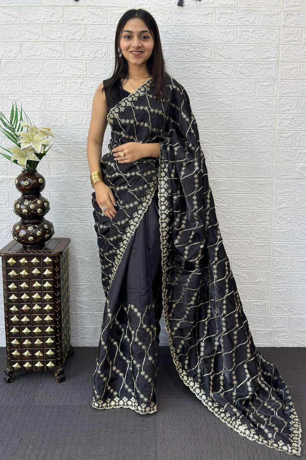 Shri Balaji Emporium SF 2273  Fandy Fabric Embroidery Work Saree