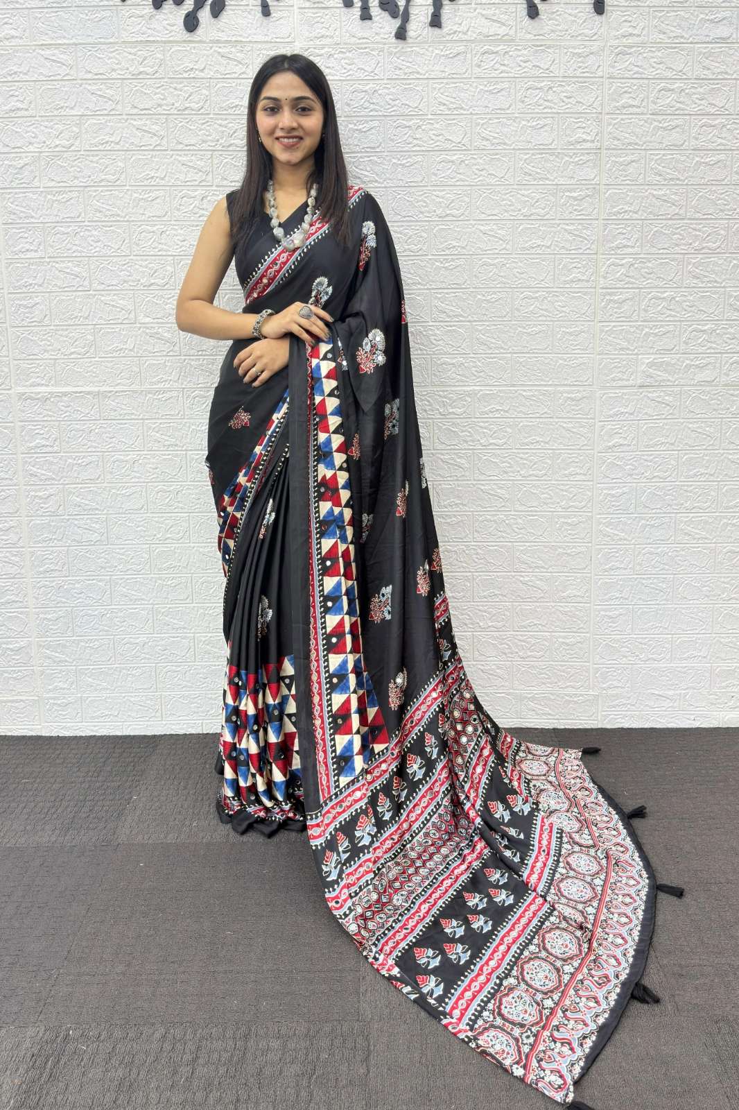 Shri Balaji Emporium SF 2349 Japan Satin Silk Real Mirror Work Saree