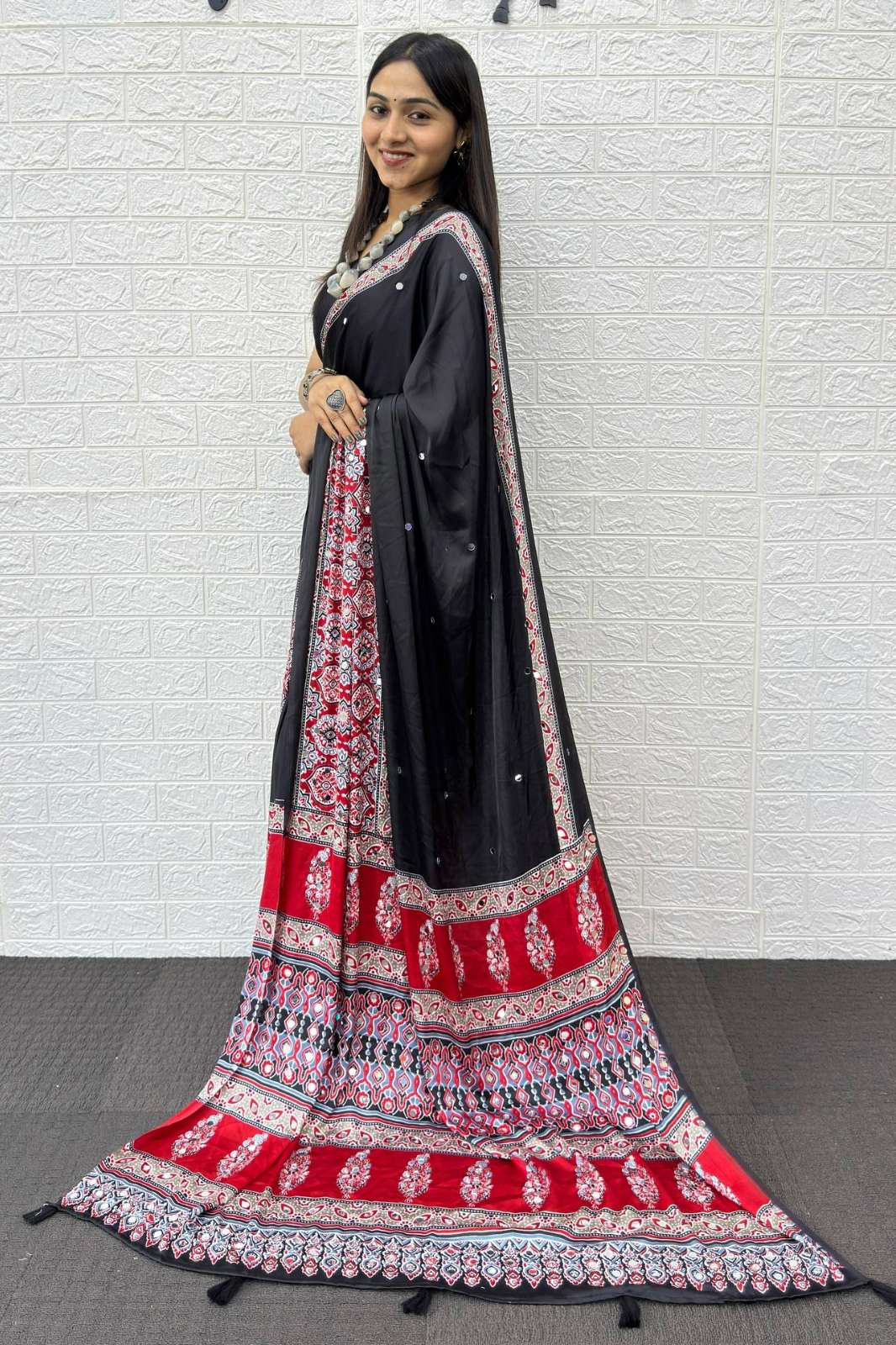 Shri Balaji Emporium SF 2356 Japan Satin Silk Real Mirror Work Saree