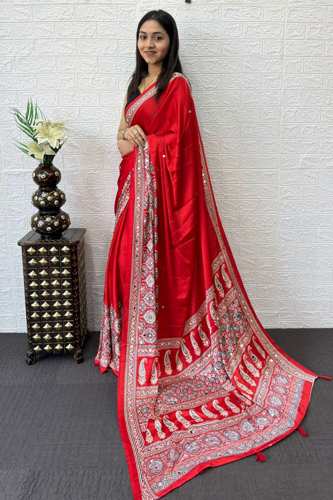 Shri Balaji Emporium SF 2360 Japan Satin Silk with Heavy Mirror Work Everyday to occasion wear saree