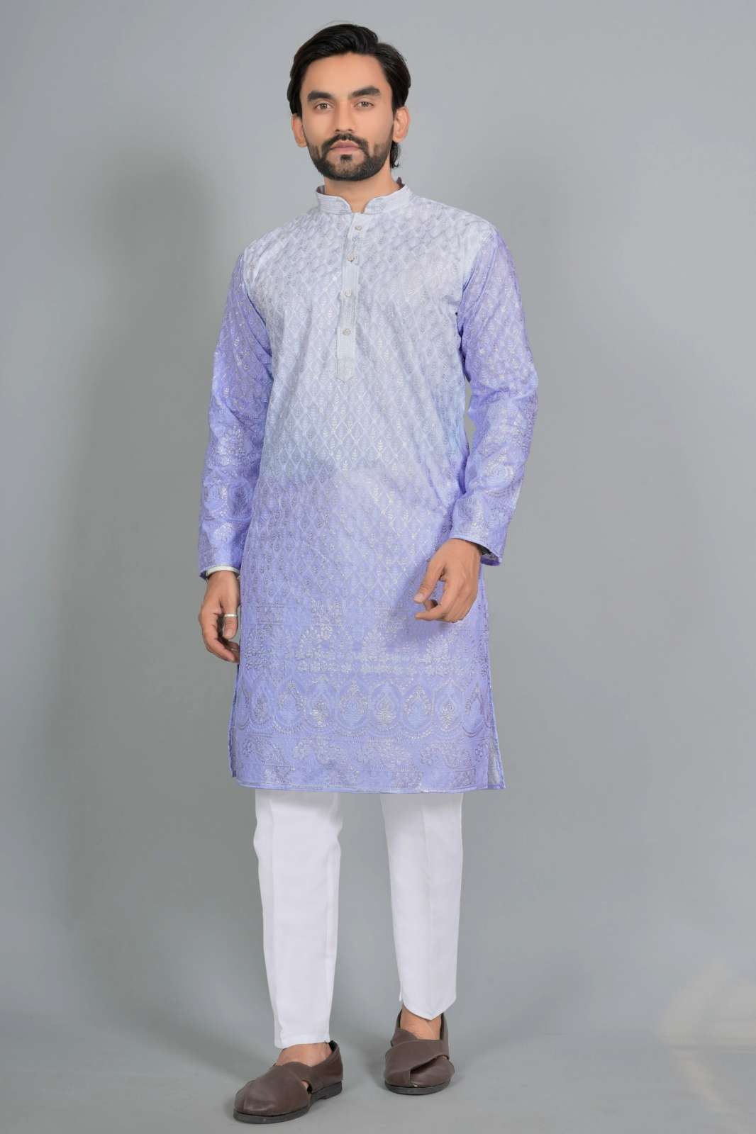 Shri Balaji Emporium SK 22920 Reyon Silk Embroidery Work Mens Kurta 