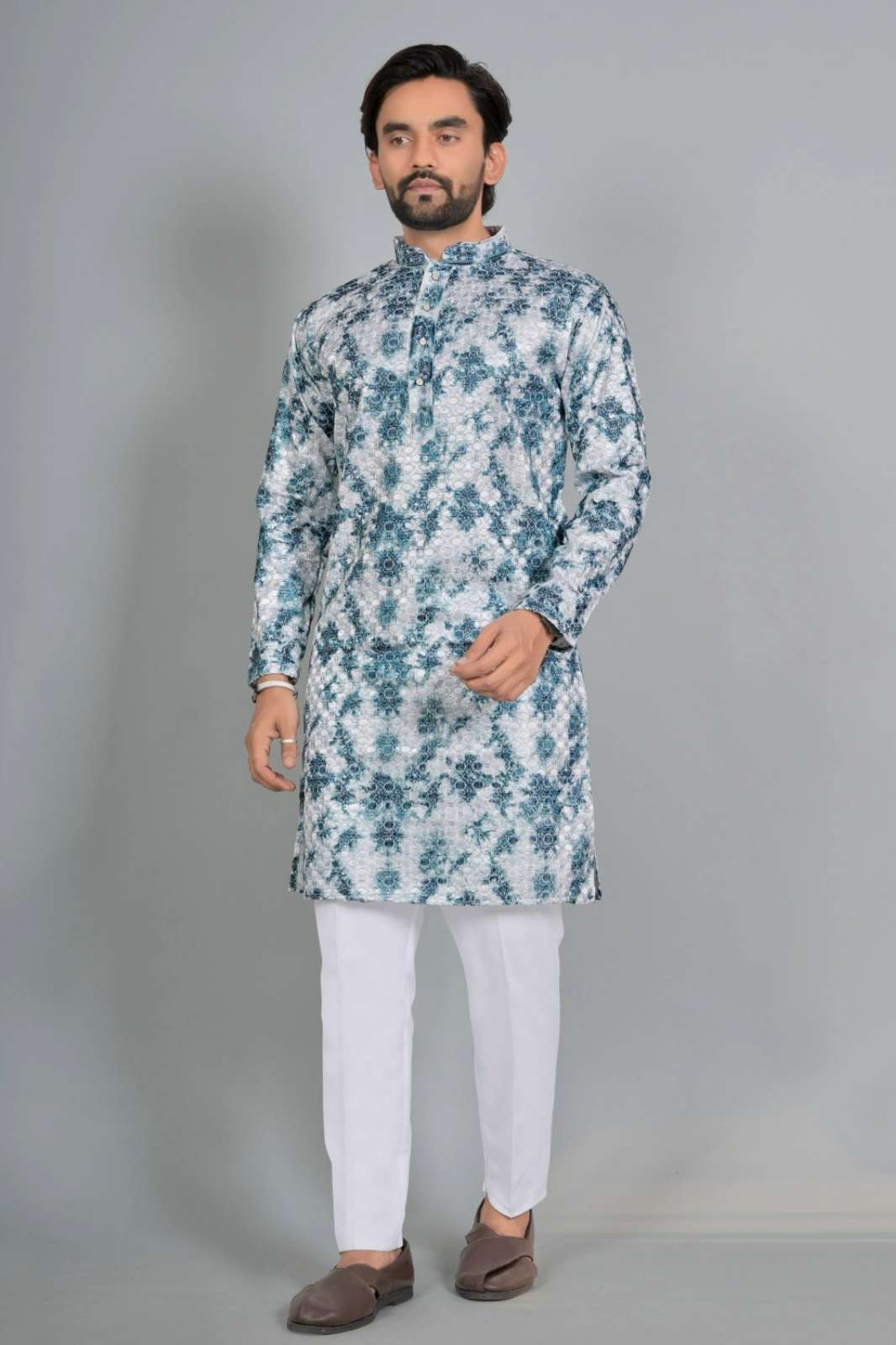 Shri Balaji Emporium SK 22932 Reyon Digital Print & Embroidery Work Mens Kurta 