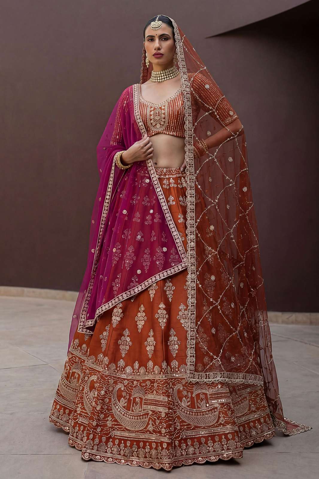 Shri Balaji Emporium SSC 719 Heavy Two Tone Fandy Silk Heavy Embroidery Codding & Sequins Work Lehenga