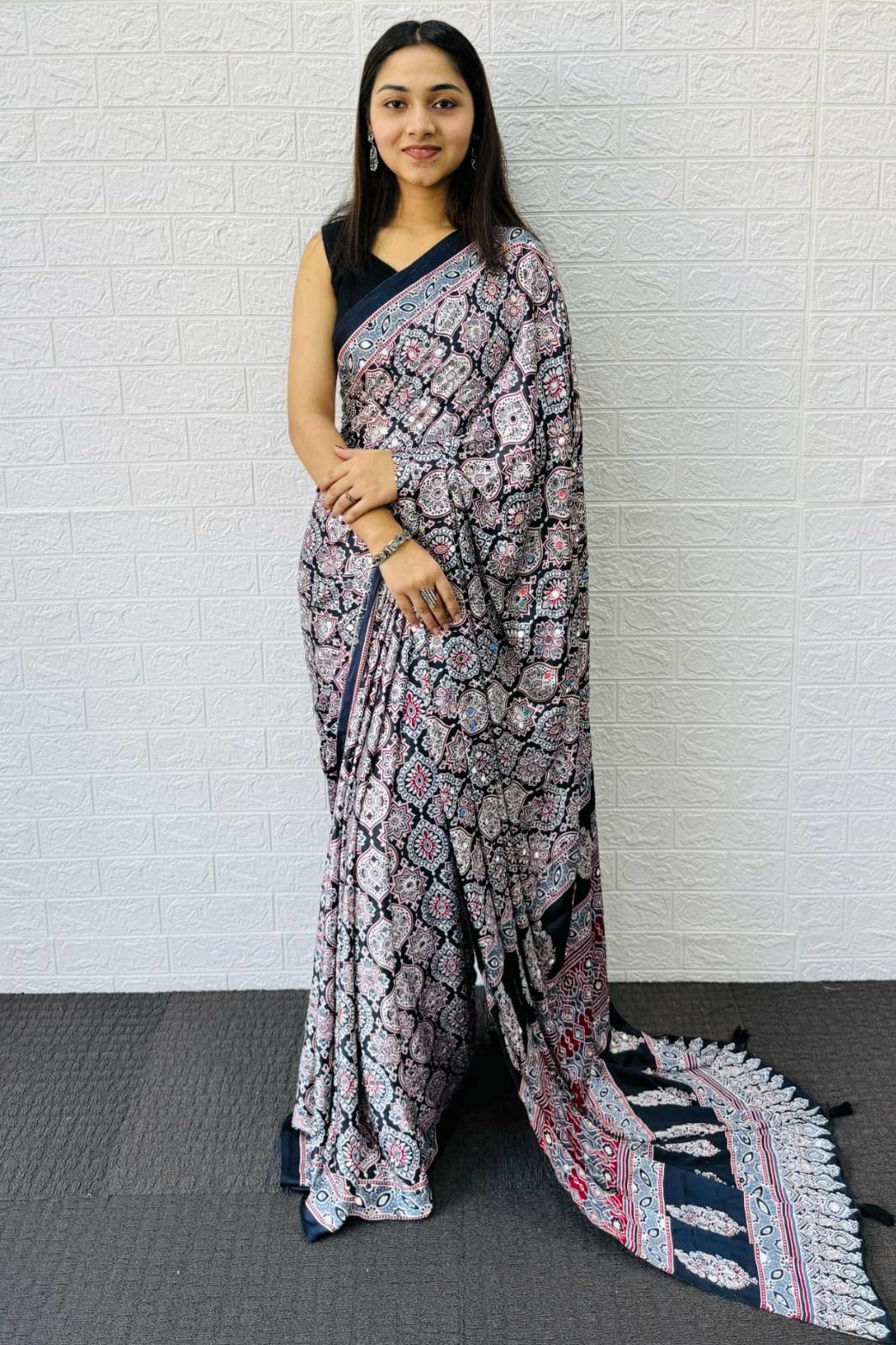 Shri Balaji Emporium SF 2329 Japan Satin Silk Heavy Mirror Work Saree