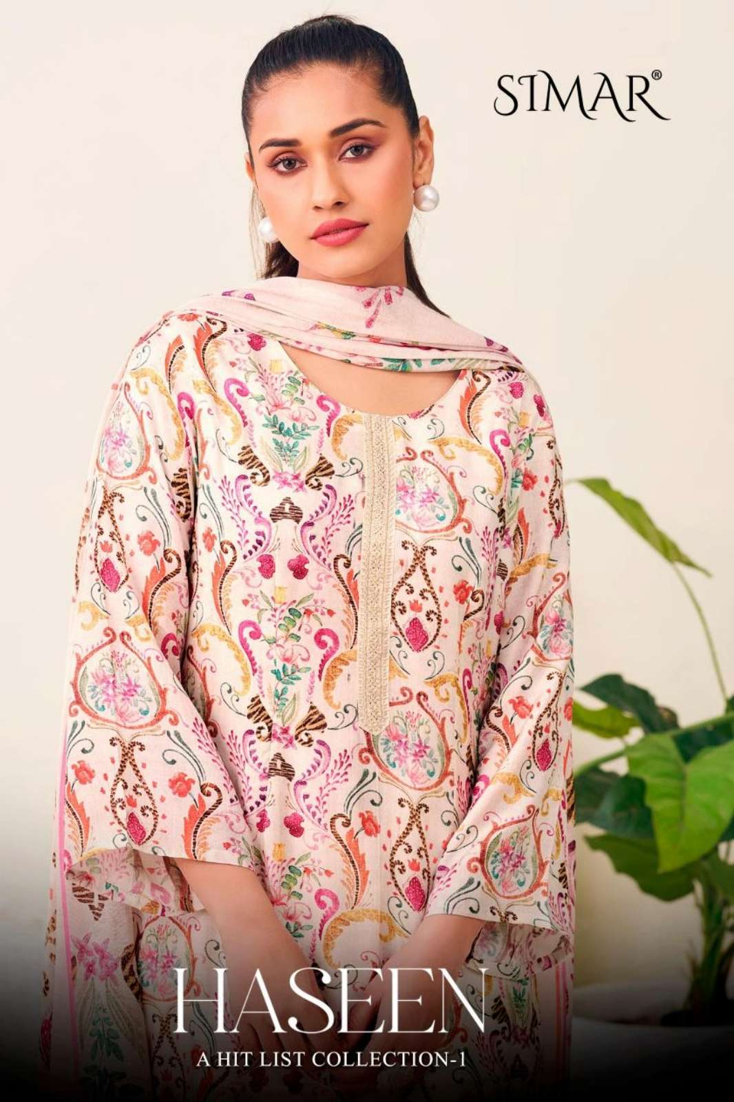 SIMAR HASEEN Pure Viscose Muslin Digital Print & Embroidrey Work Suit