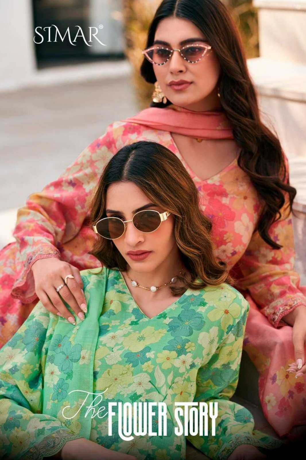 Simar The Flower Story Pure Lawn Cotton digital print & embroidered Suit