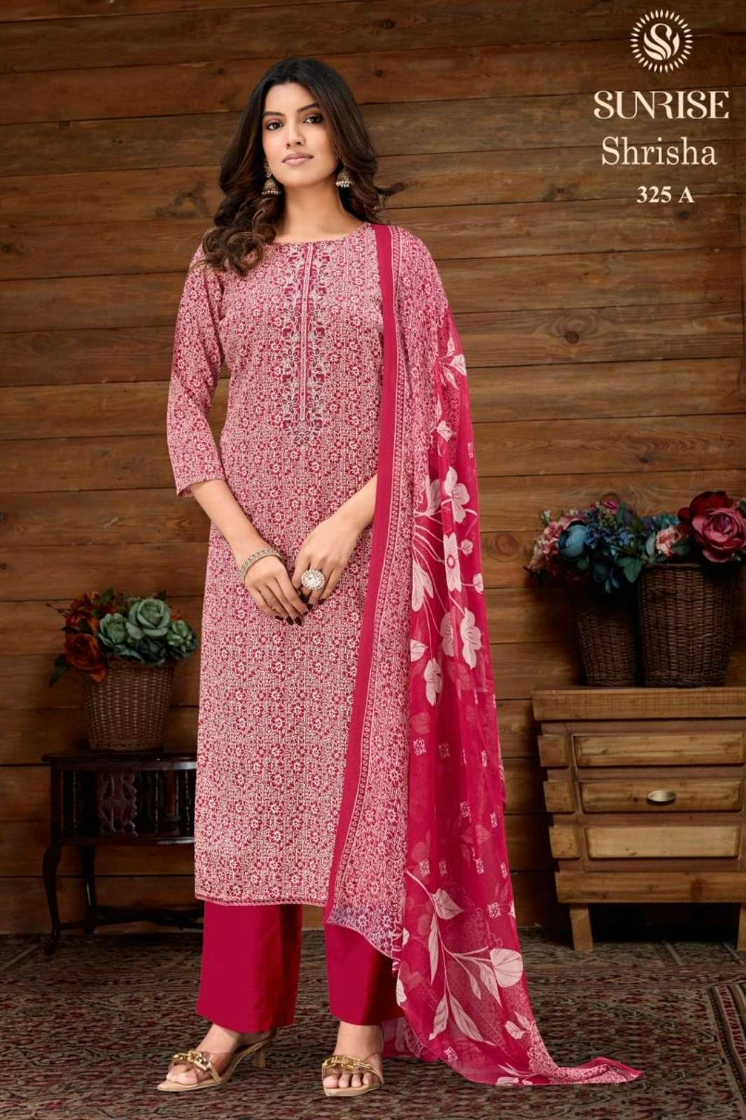 SUNRISE SHRISHA JAM SATIN EMBROIDERY & HAND WORK SUIT